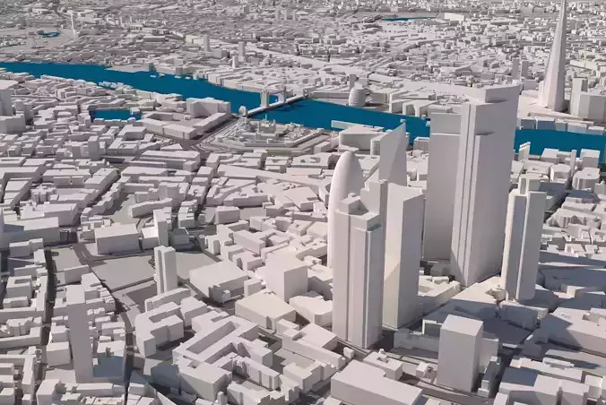 fragment of the city of London 3D model