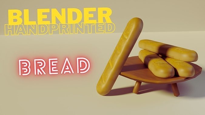 Blender - Handpainted bread - 02 3D model