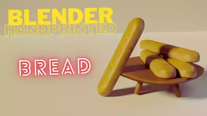 Blender - Handpainted bread - 02