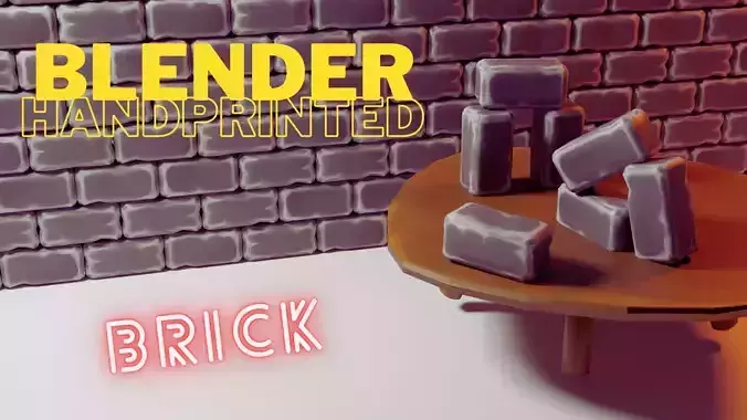 Blender - Handpainted brick - 01