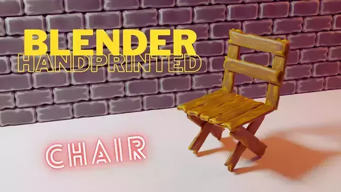 Blender - Handpainted chair - 01 3D model