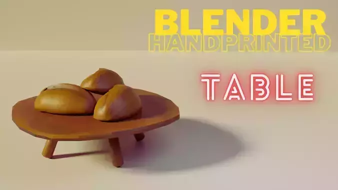 Blender - Handpainted table - 01 3D model