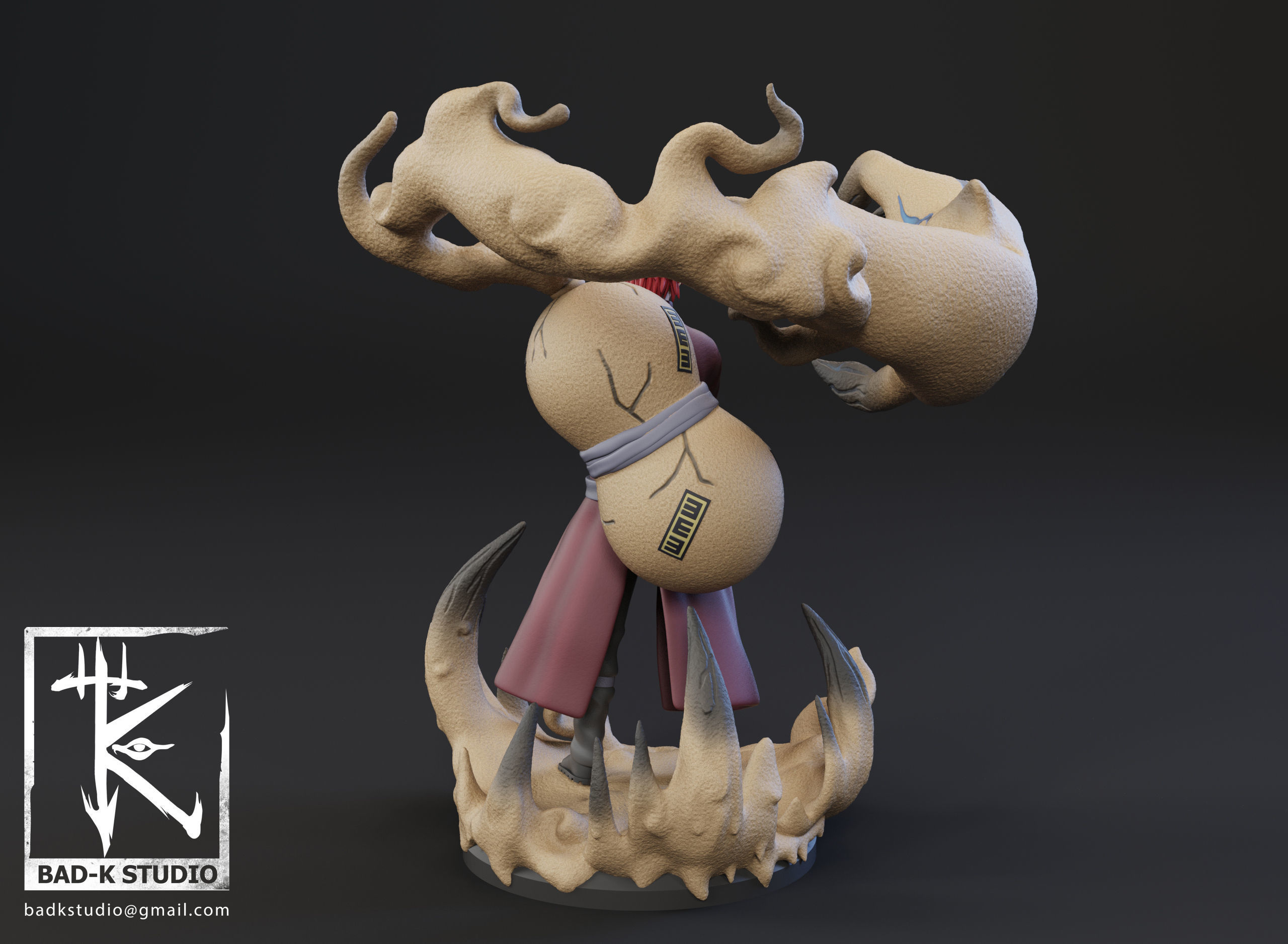 Gaara - Naruto - 3D printing model  3D print model_7