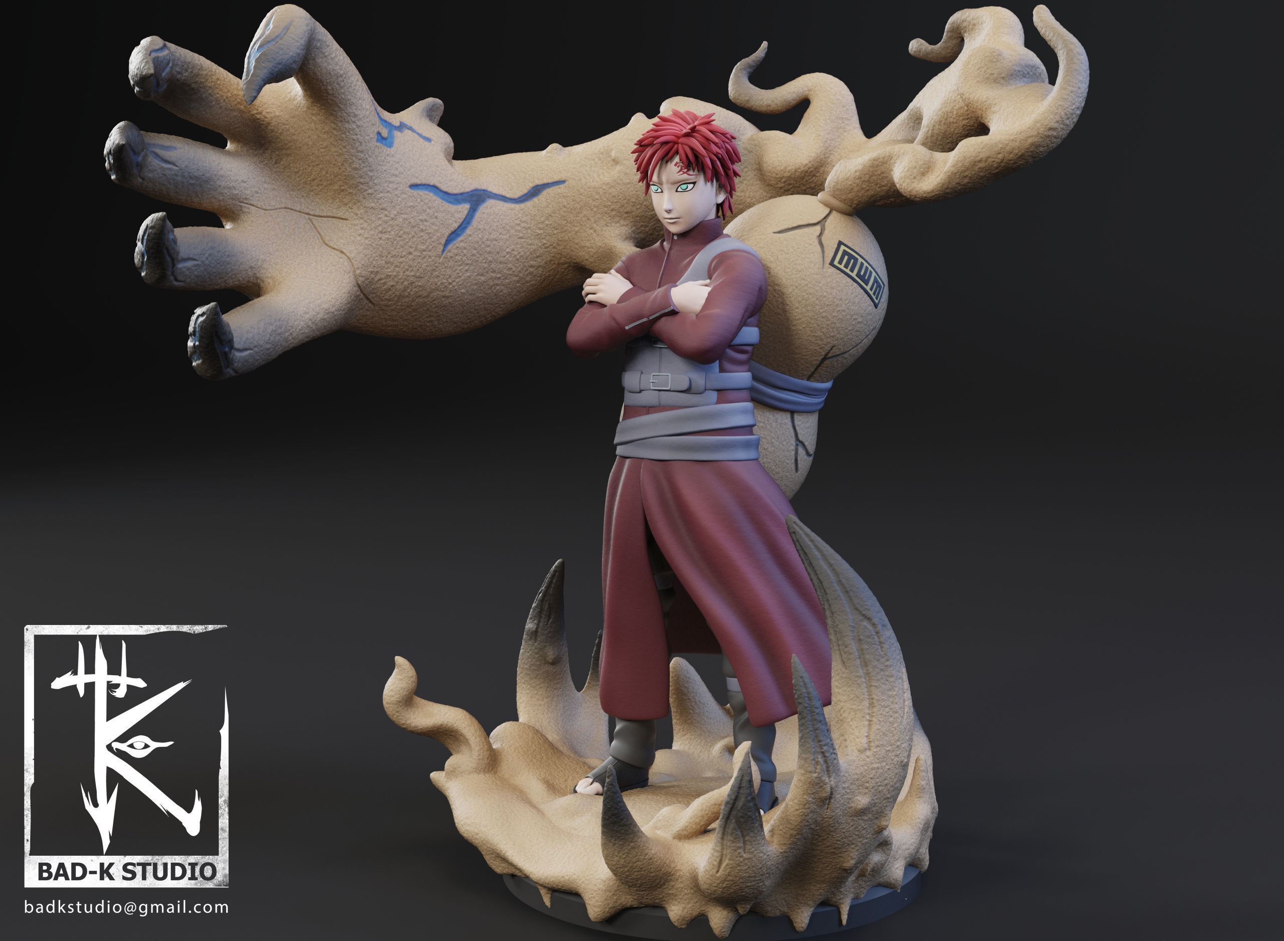 Gaara - Naruto - 3D printing model  3D print model_5