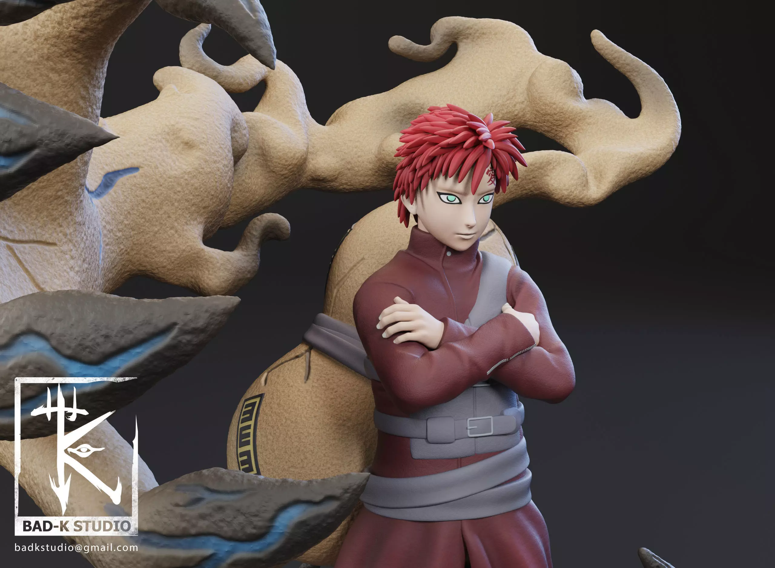 Gaara - Naruto - 3D printing model  3D print model_0