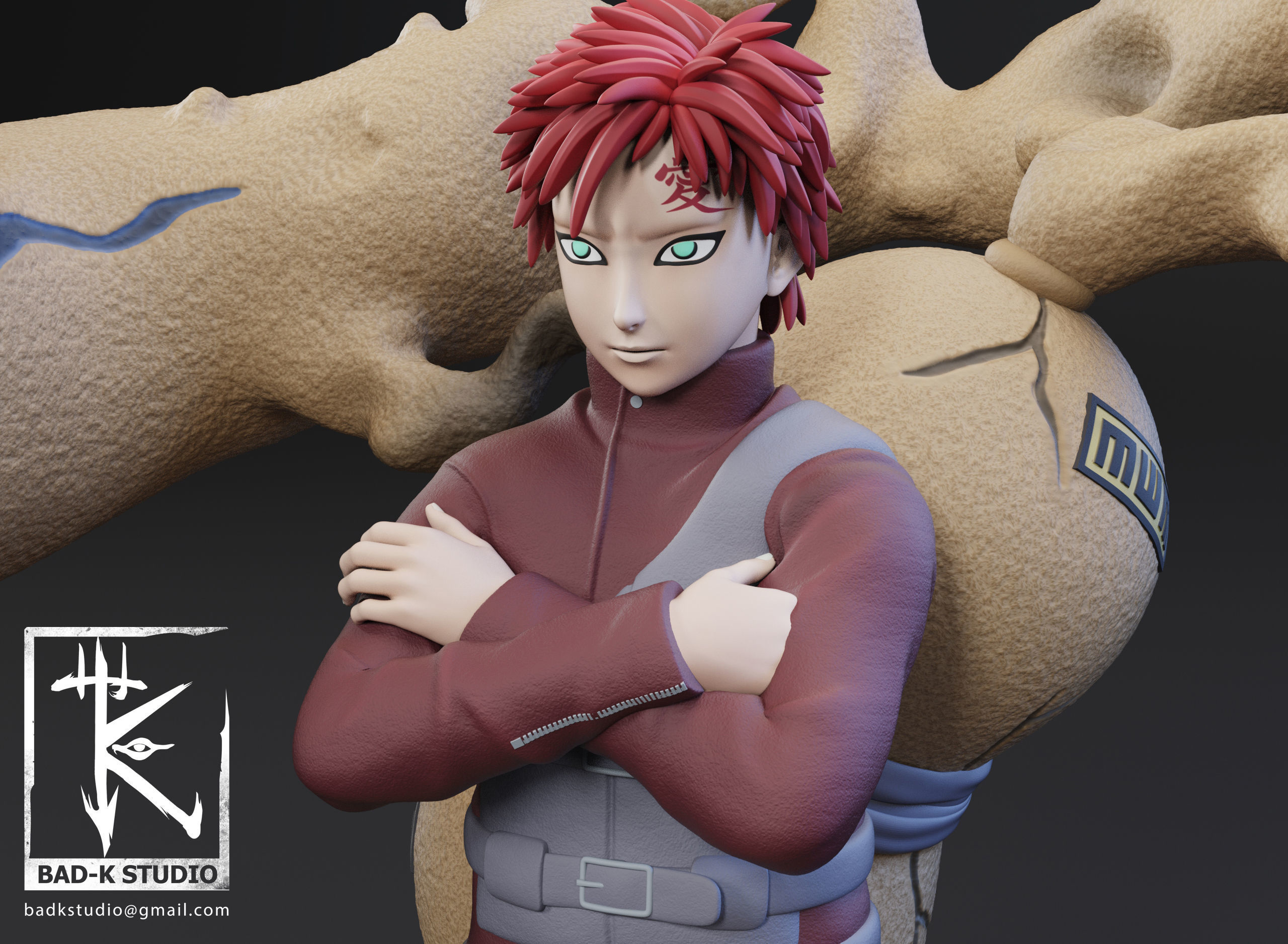 Gaara - Naruto - 3D printing model  3D print model_10
