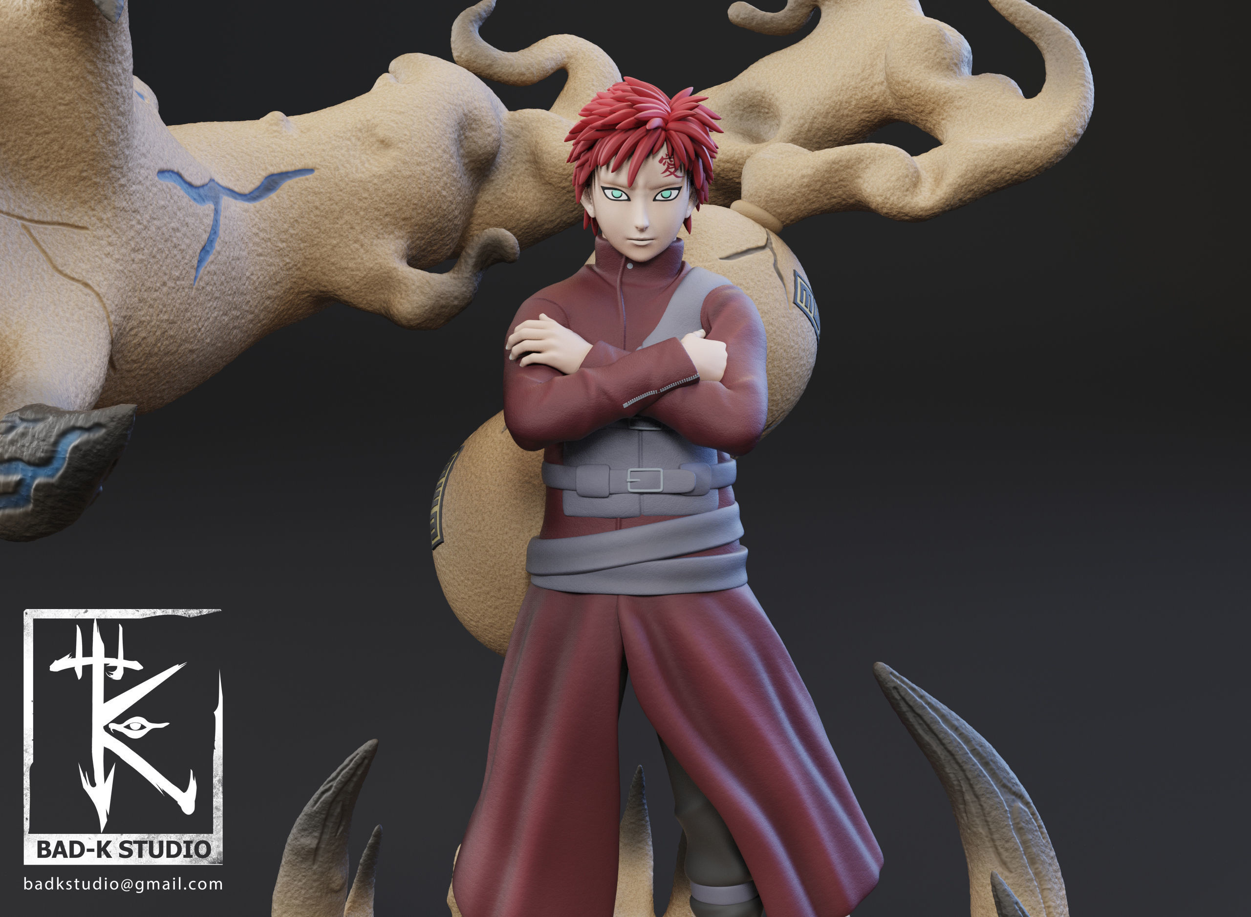 Gaara - Naruto - 3D printing model  3D print model_8