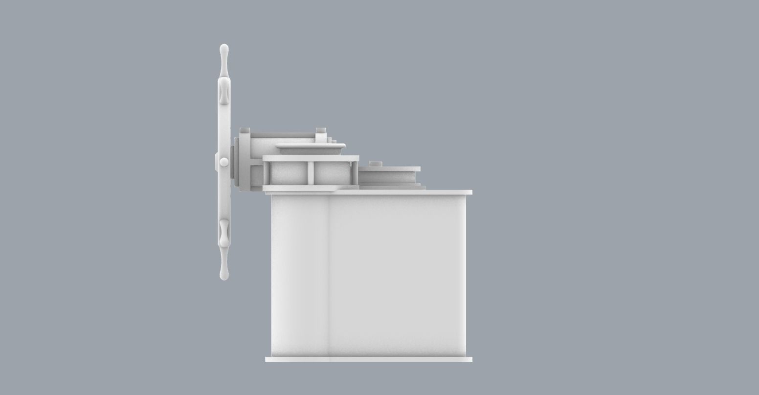 Helm with Ships Wheel  Low-poly 3D model_8