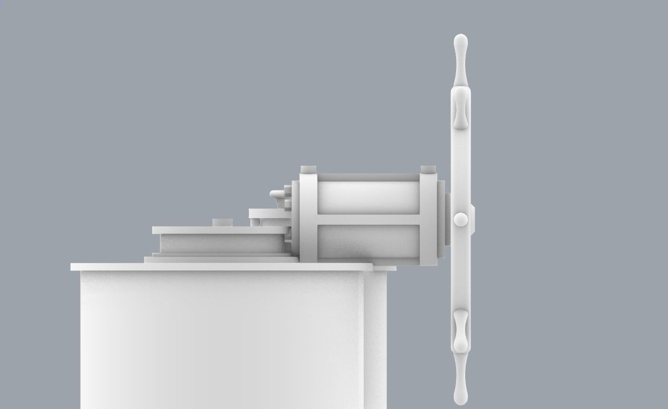 Helm with Ships Wheel  Low-poly 3D model_12