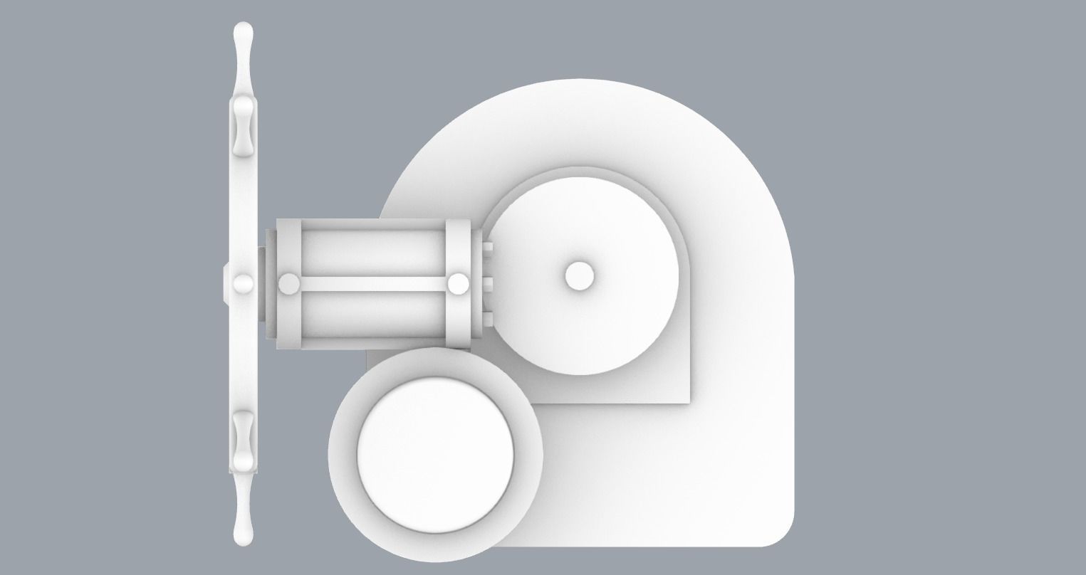 Helm with Ships Wheel  Low-poly 3D model_7