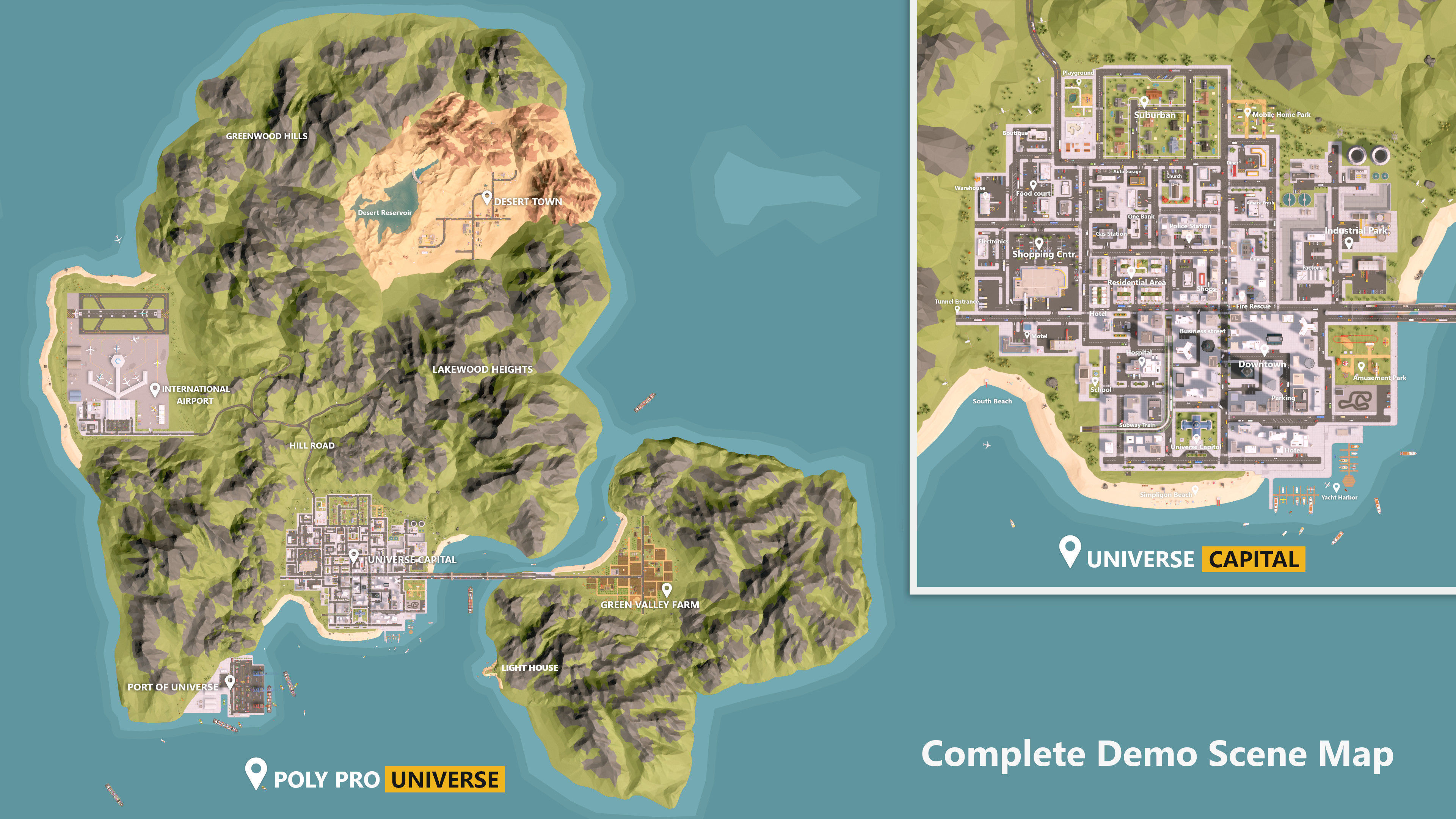 Poly Pro Universe - Low Poly City World Assets Low-poly 3D model_91