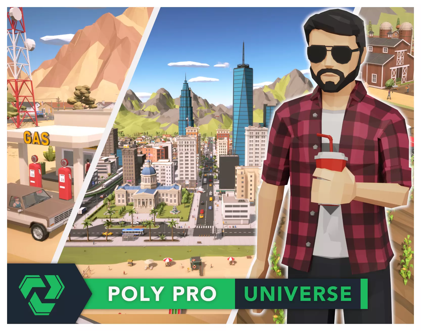 Poly Pro Universe - Low Poly City World Assets Low-poly 3D model