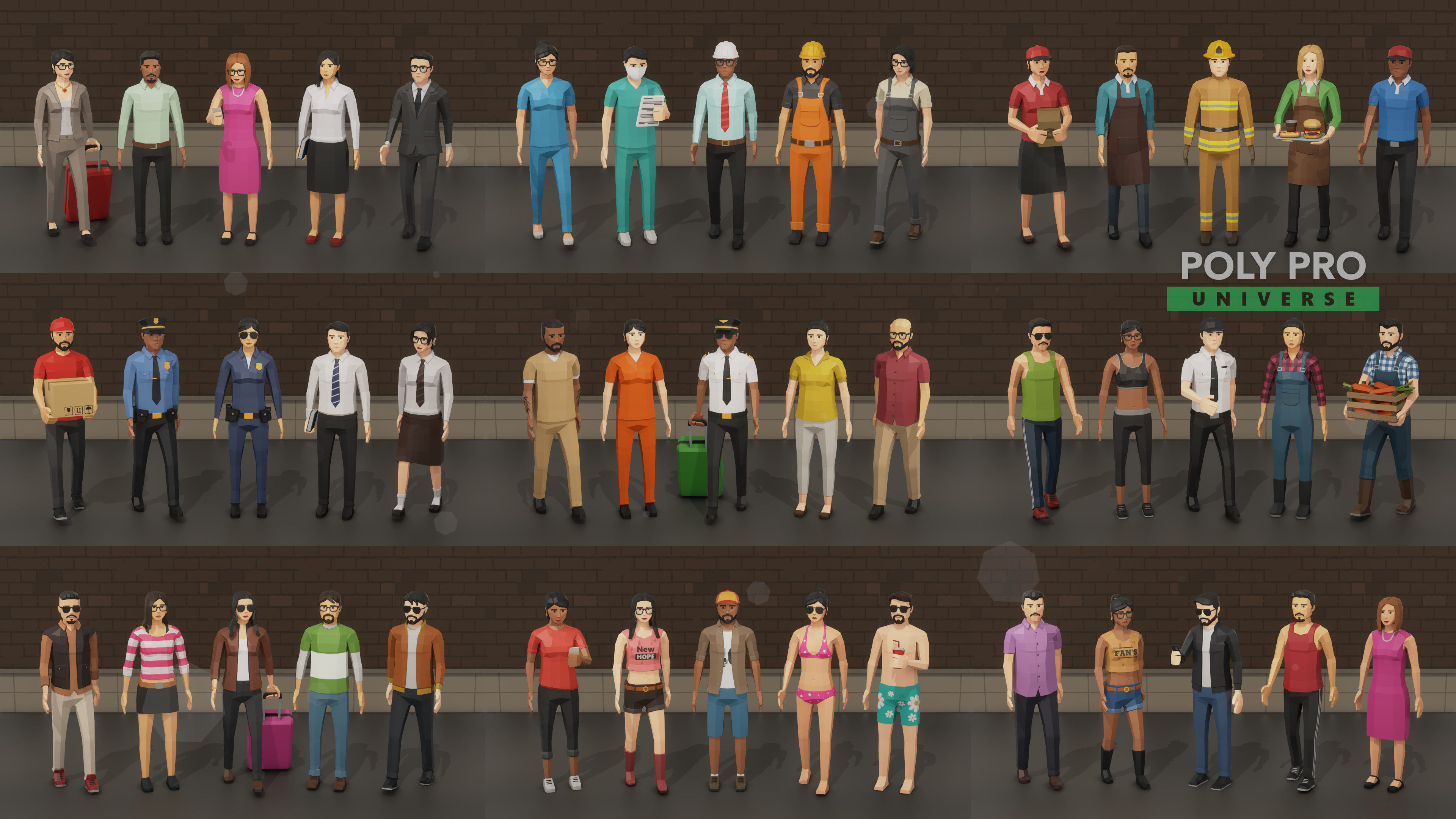 Poly Pro Universe - Low Poly City World Assets Low-poly 3D model_90