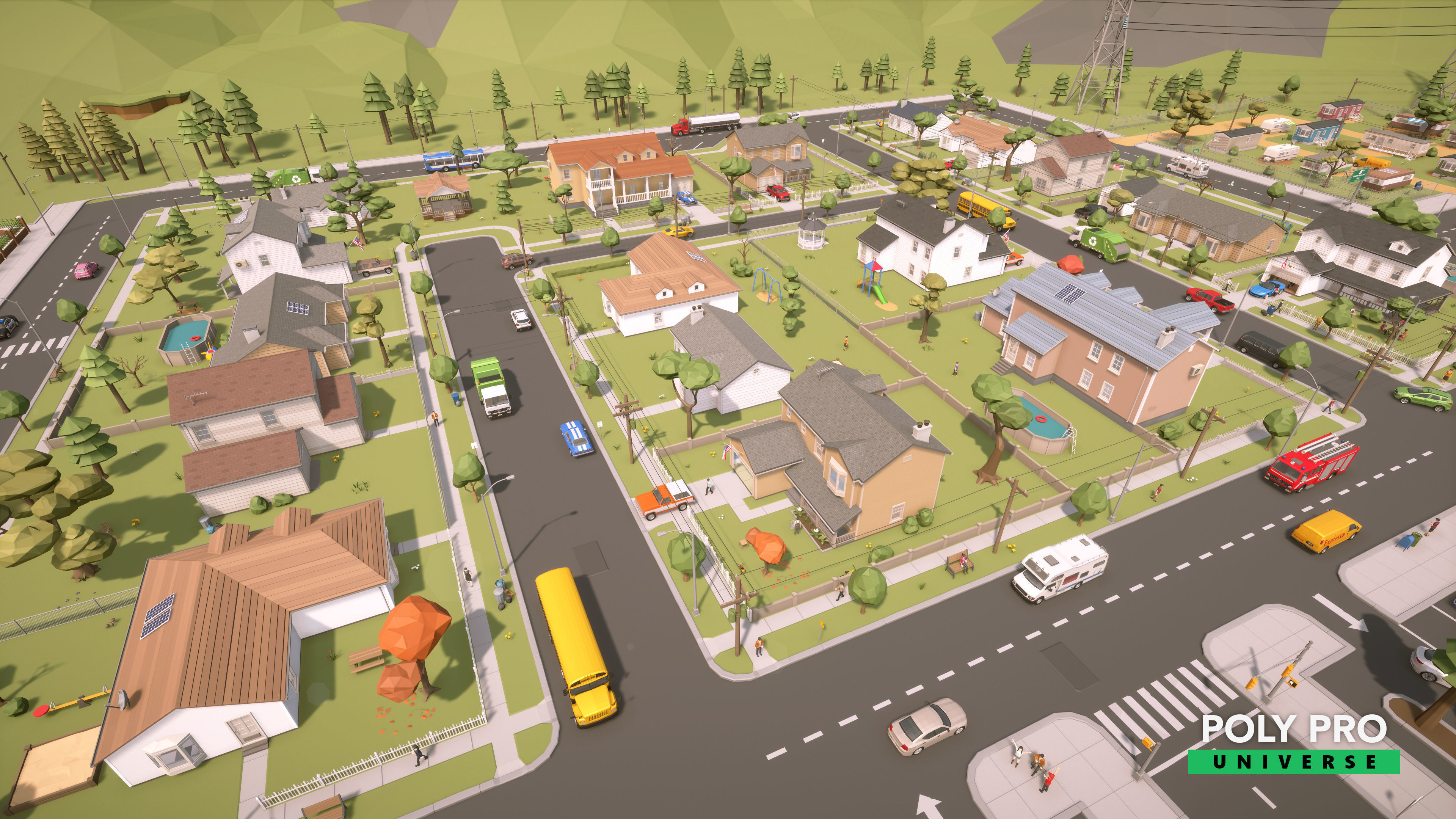 Poly Pro Universe - Low Poly City World Assets Low-poly 3D model_45