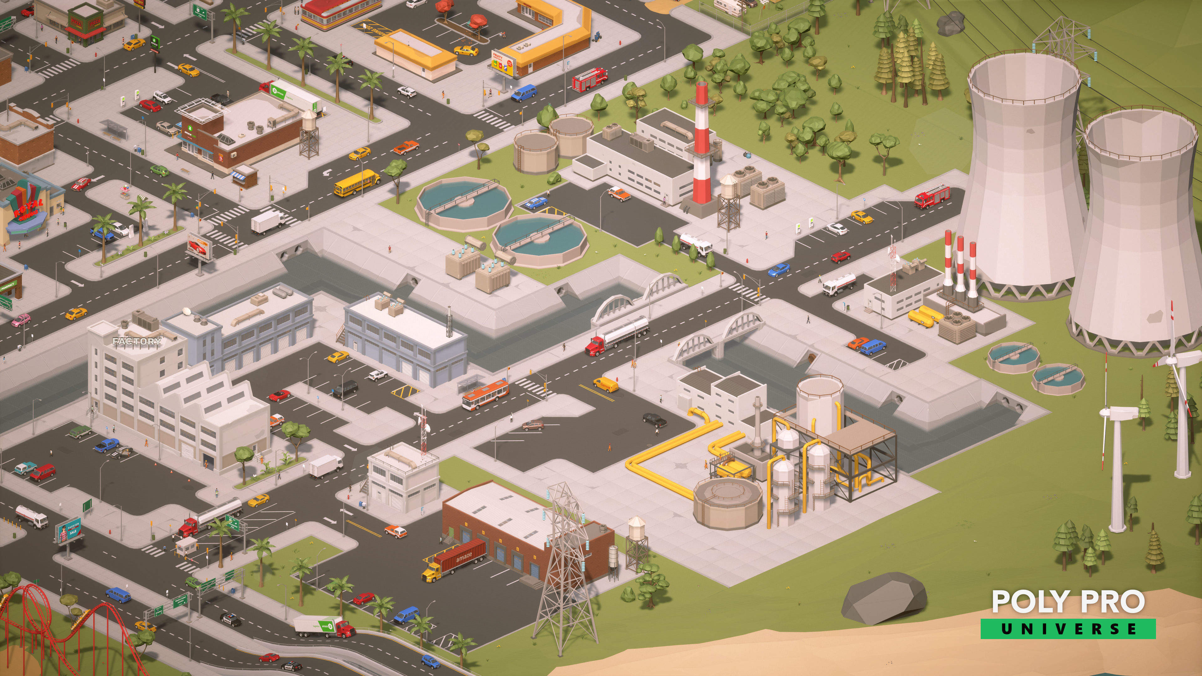 Poly Pro Universe - Low Poly City World Assets Low-poly 3D model_48