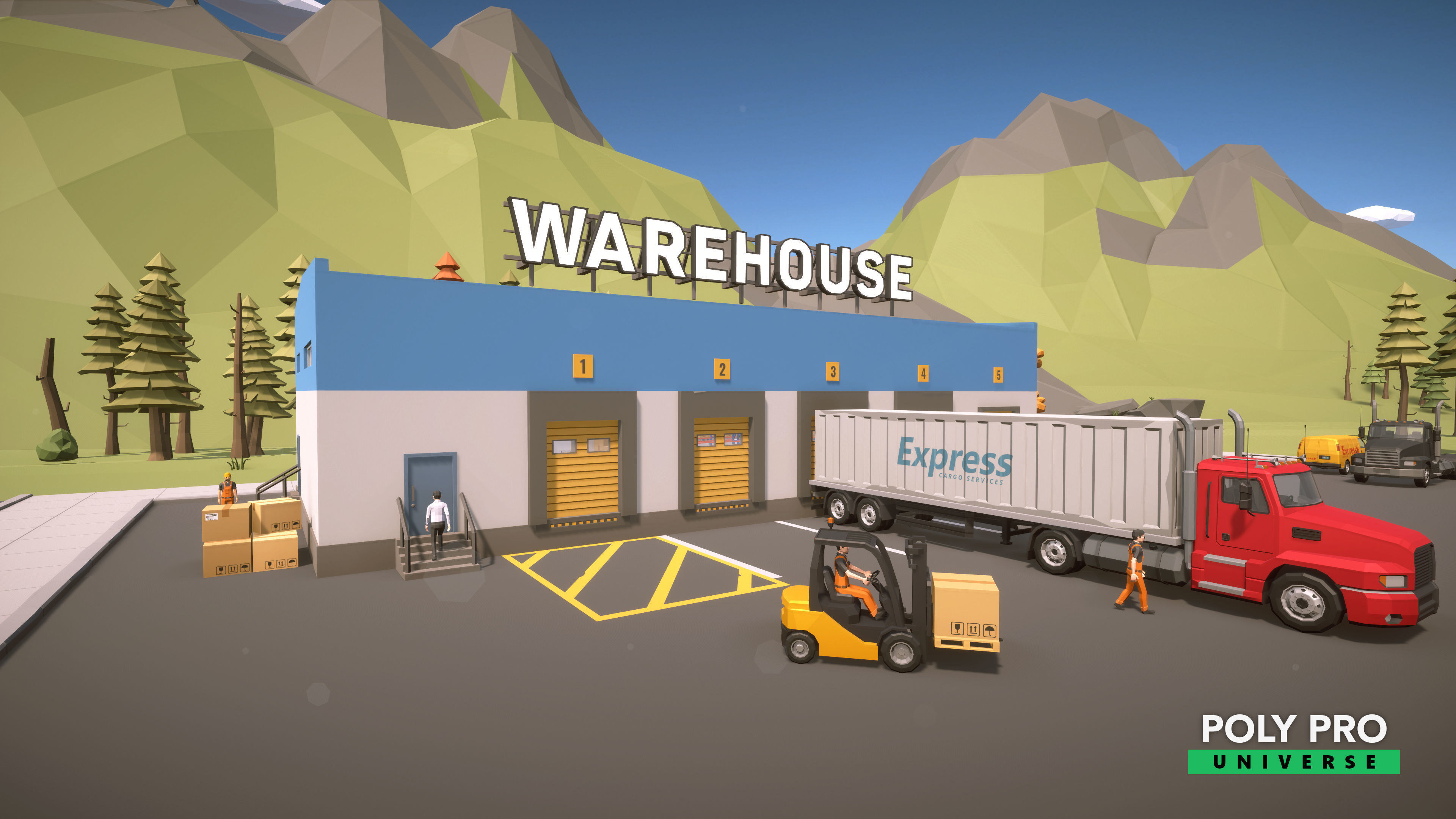 Poly Pro Universe - Low Poly City World Assets Low-poly 3D model_22