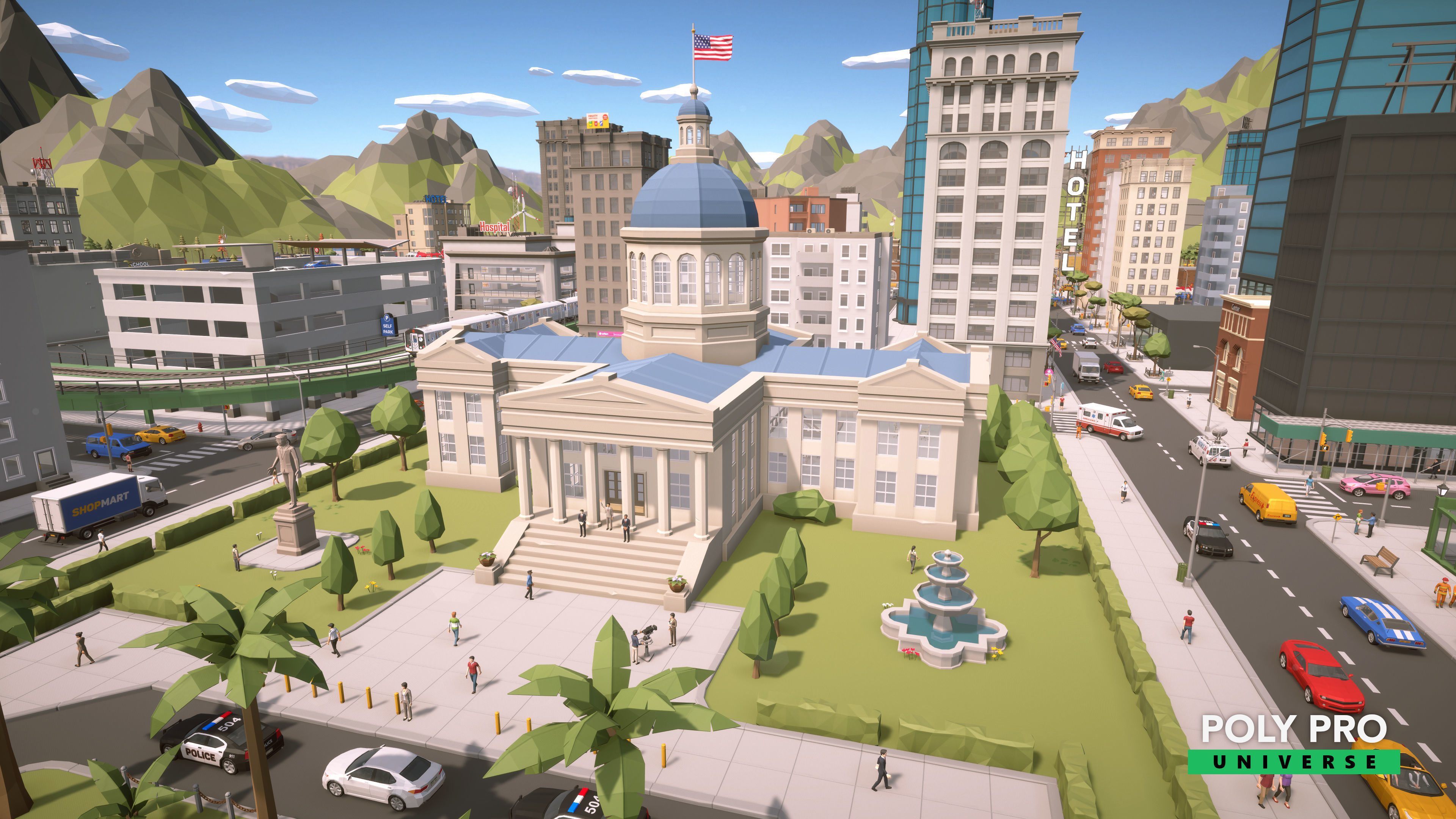 Poly Pro Universe - Low Poly City World Assets Low-poly 3D model_29