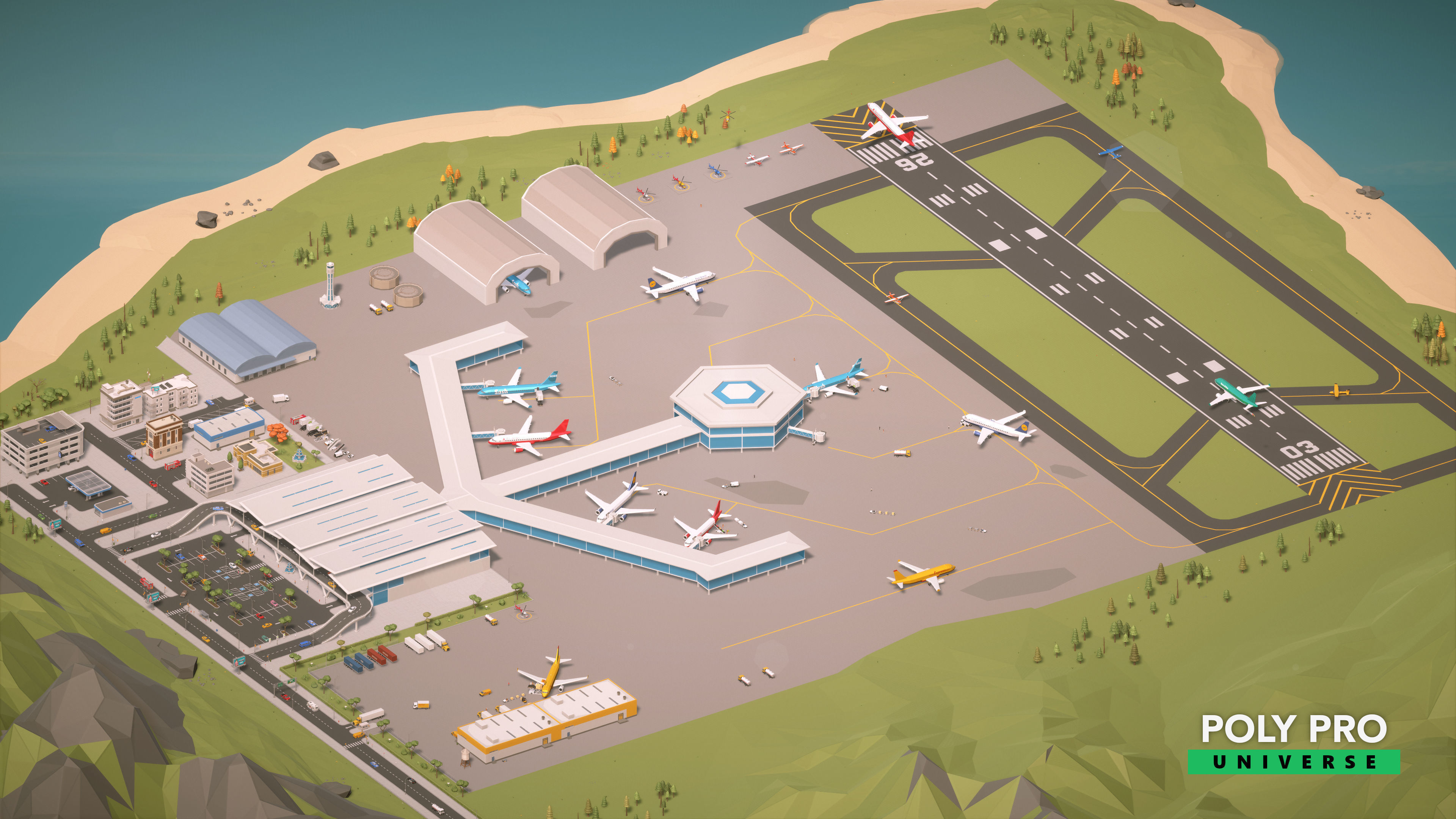 Poly Pro Universe - Low Poly City World Assets Low-poly 3D model_64