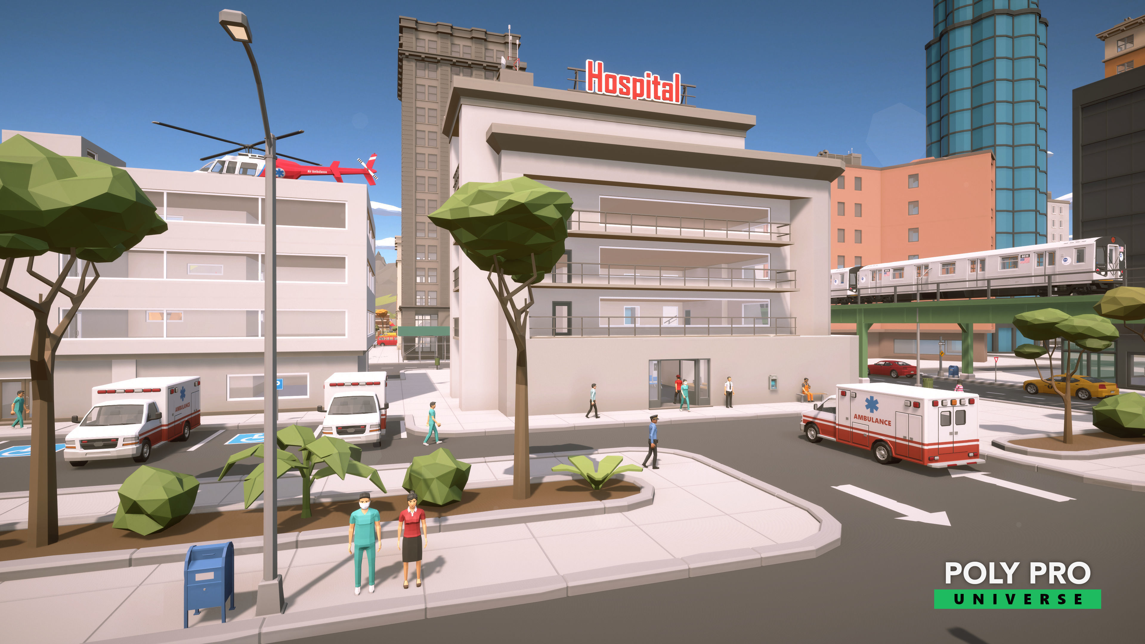 Poly Pro Universe - Low Poly City World Assets Low-poly 3D model_31