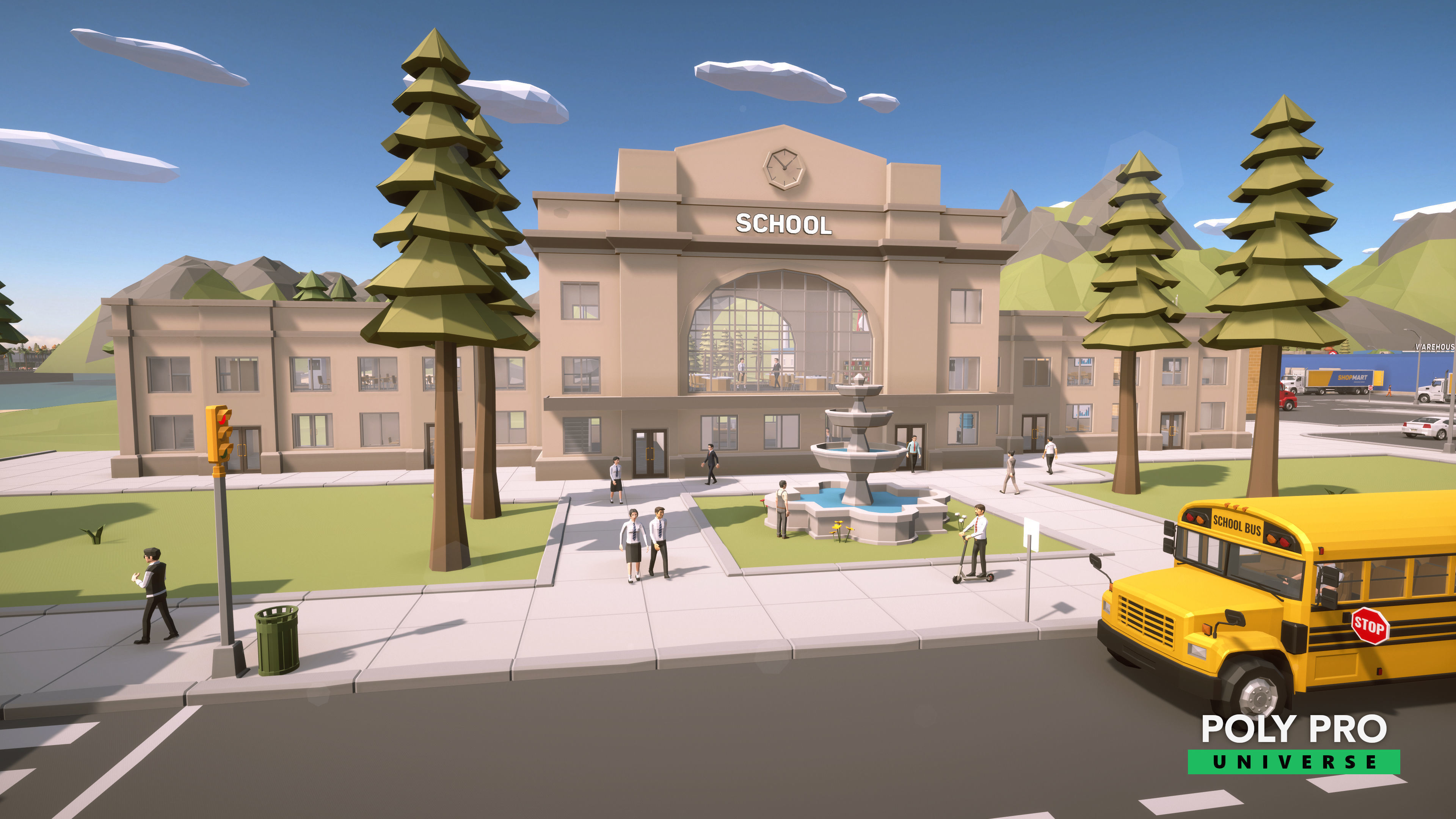 Poly Pro Universe - Low Poly City World Assets Low-poly 3D model_26