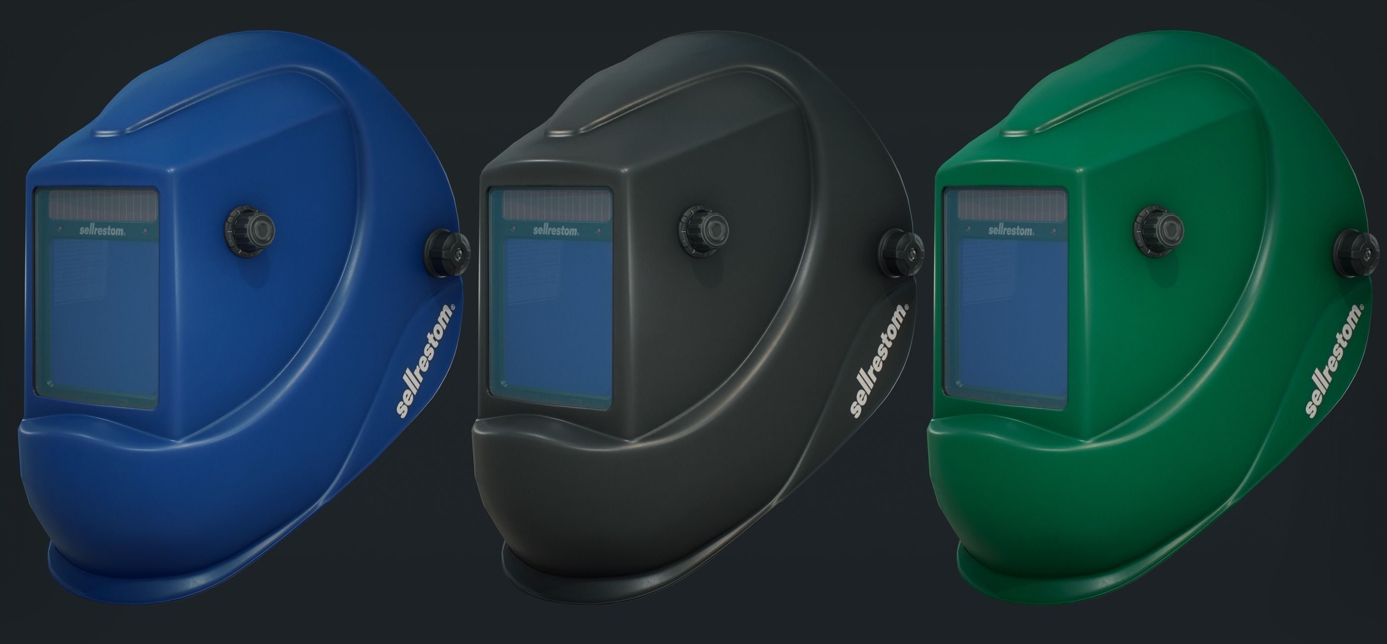 Welding mask 3d model Low-poly Low-poly 3D model_1