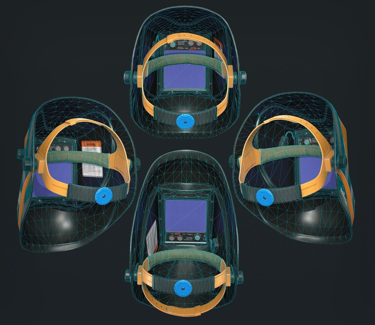 Welding mask 3d model Low-poly Low-poly 3D model_4