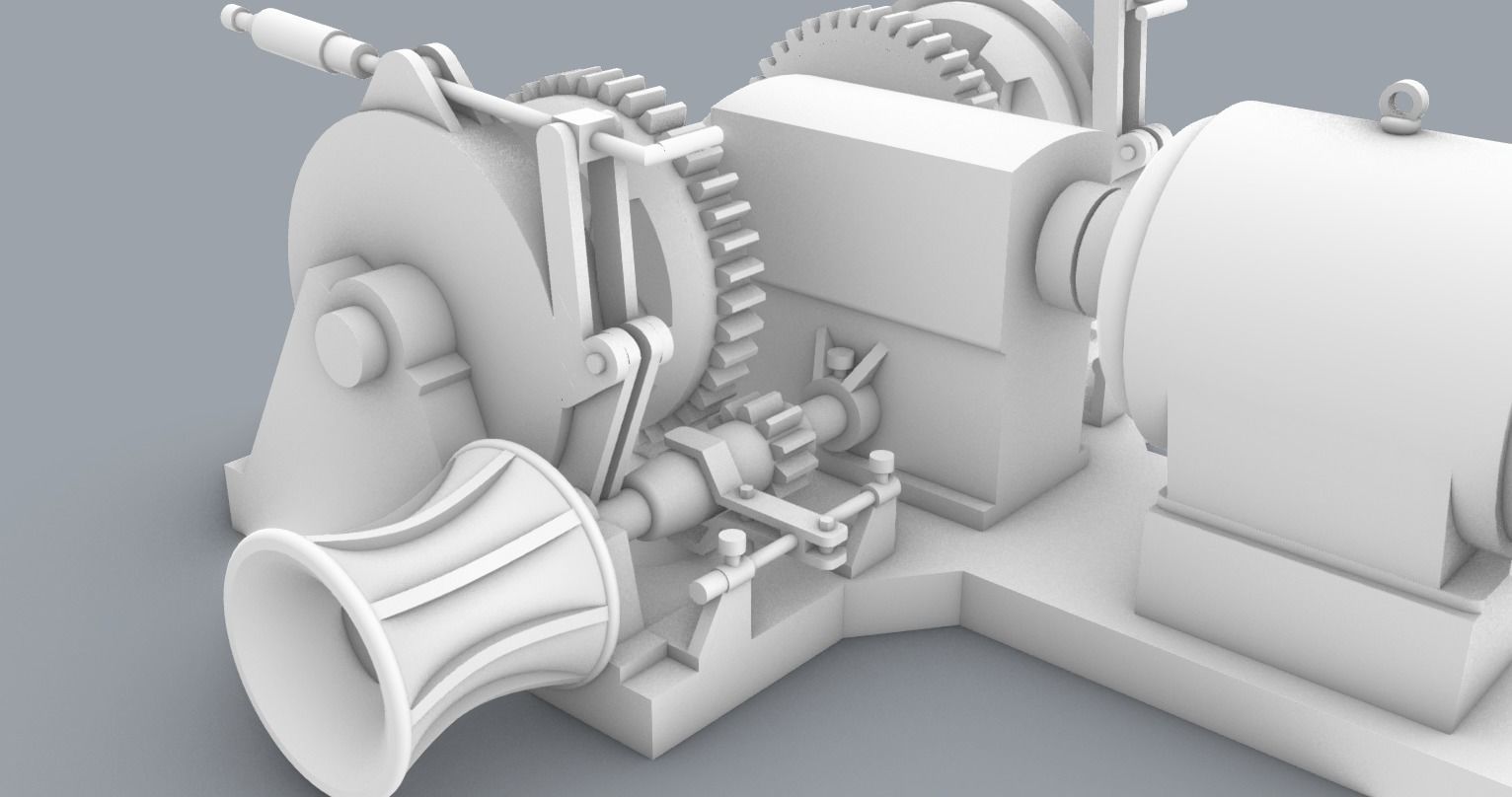 3D model Double Drum Boat Anchor Winch Windlass ANSALDO VR / AR / low ...