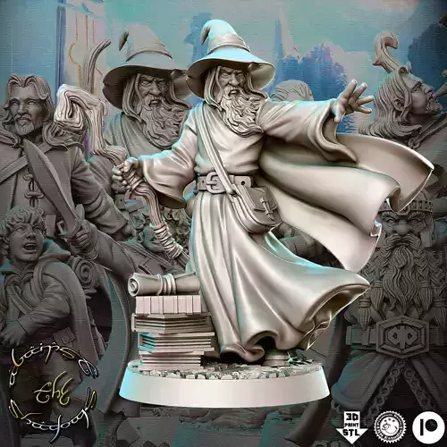 Gandalf The Lord of the Rings LOTR 32mm Pre-supported  3D print model