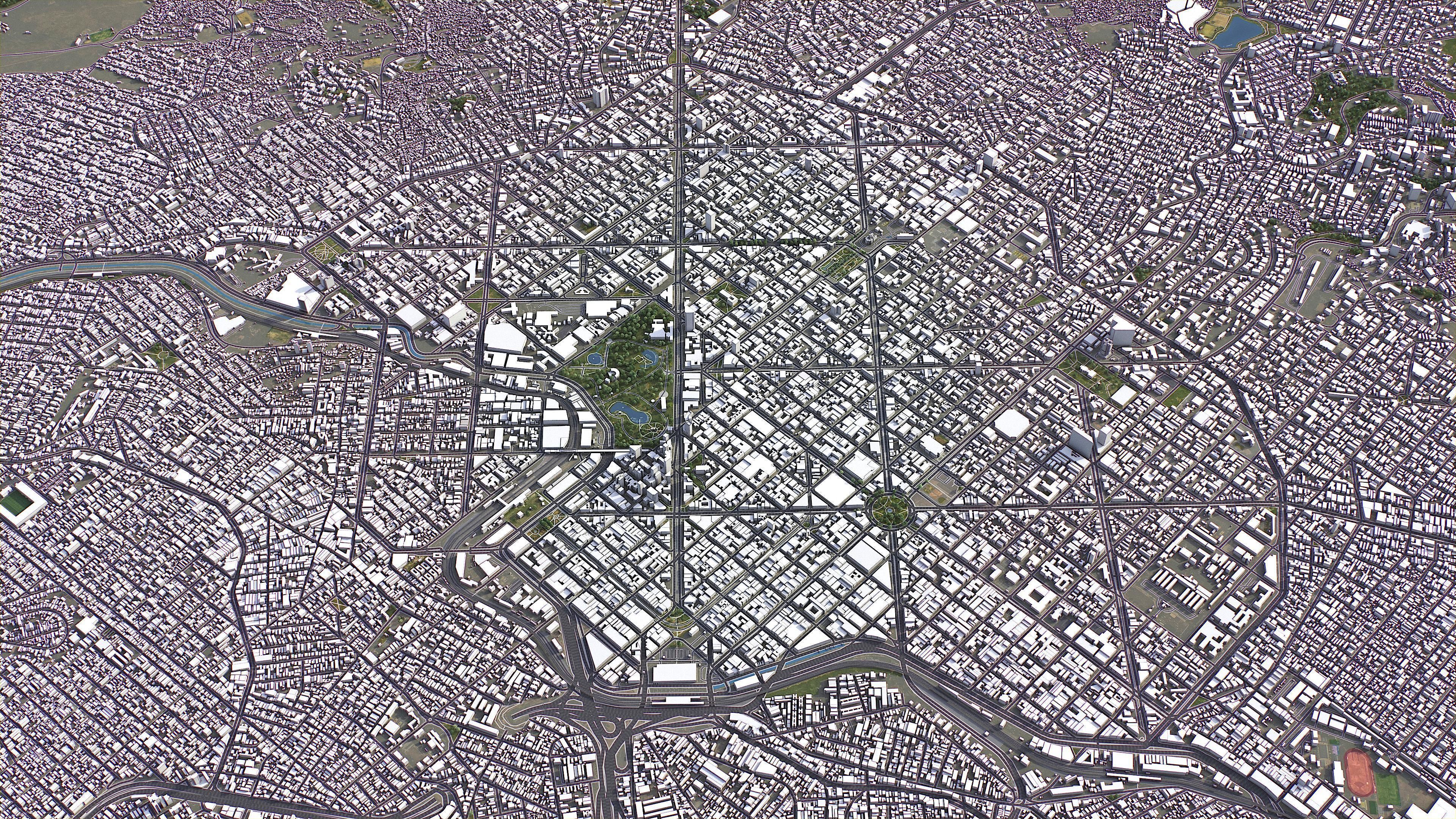 Belo Horizonte - 3D City Model Low-poly 3D model_13