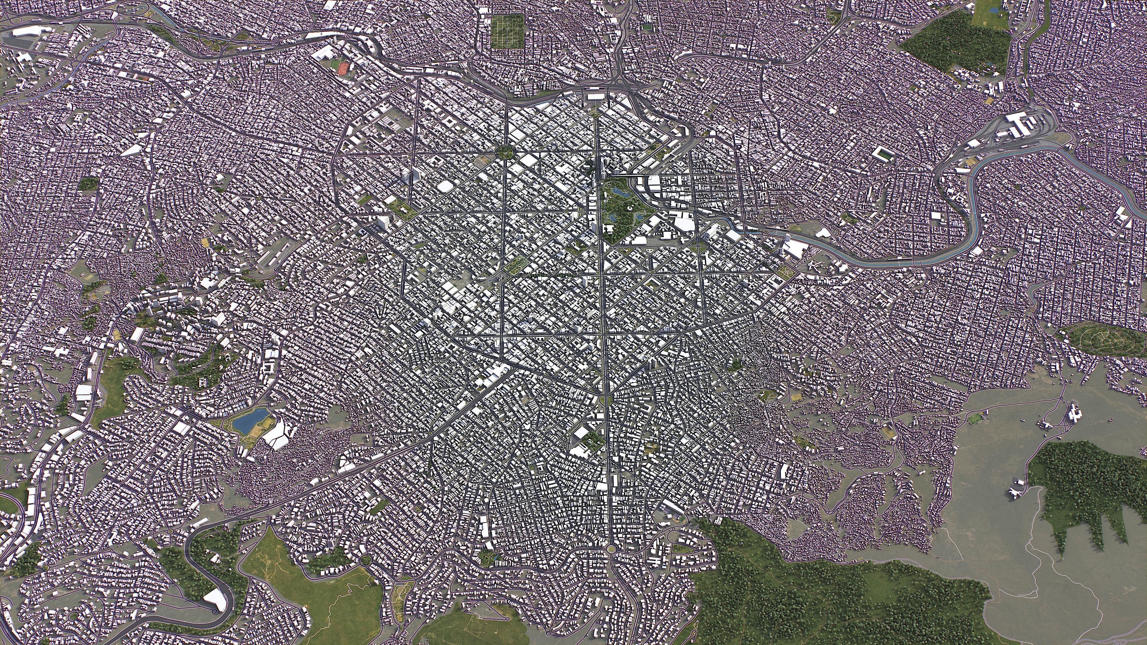 Belo Horizonte - 3D City Model Low-poly 3D model_16