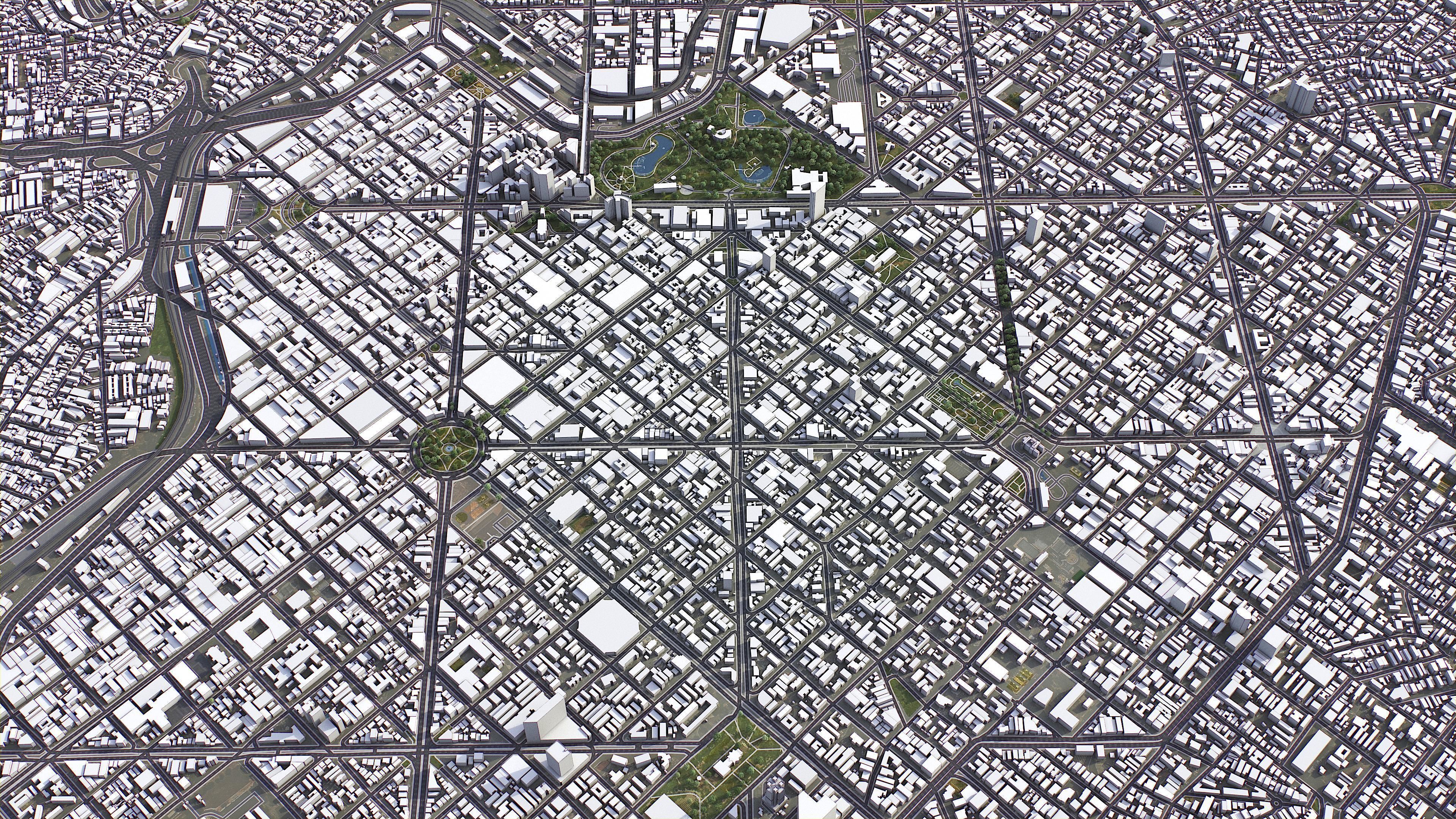 Belo Horizonte - 3D City Model Low-poly 3D model_2