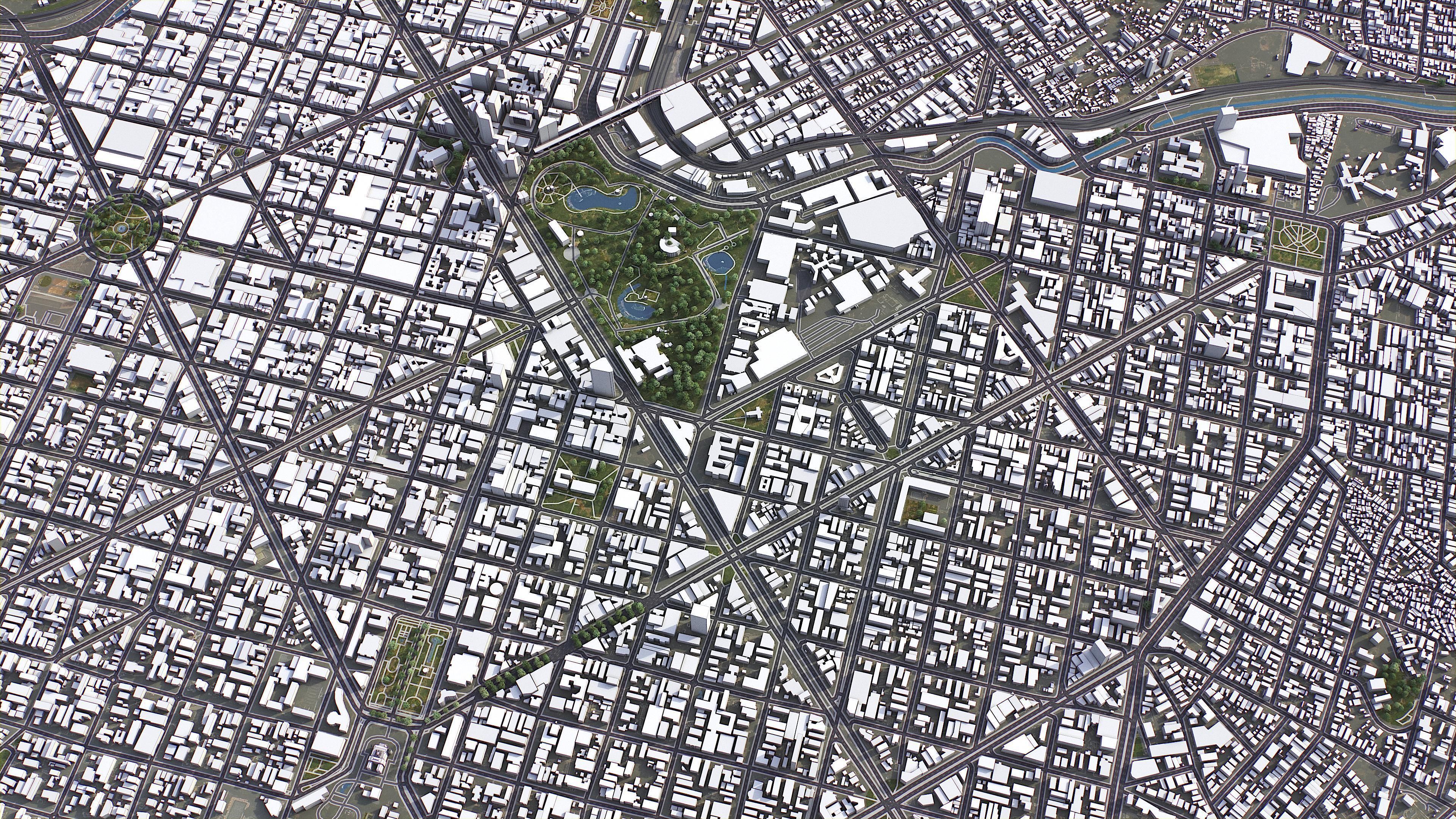 Belo Horizonte - 3D City Model Low-poly 3D model_1