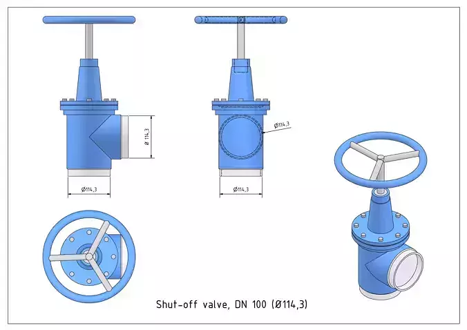 Shut-off valve DN100