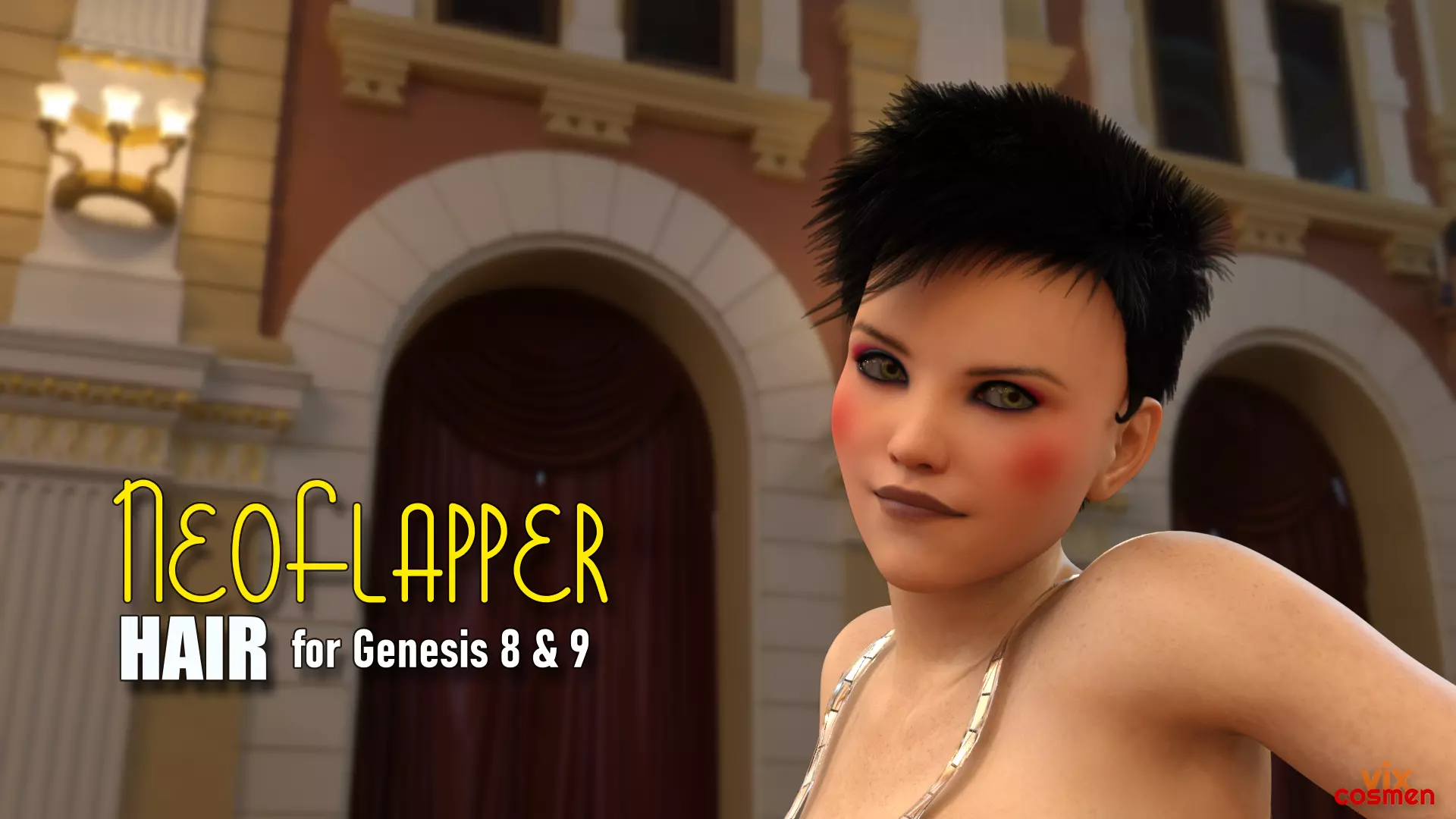 Neoflapper hair 3D model_0
