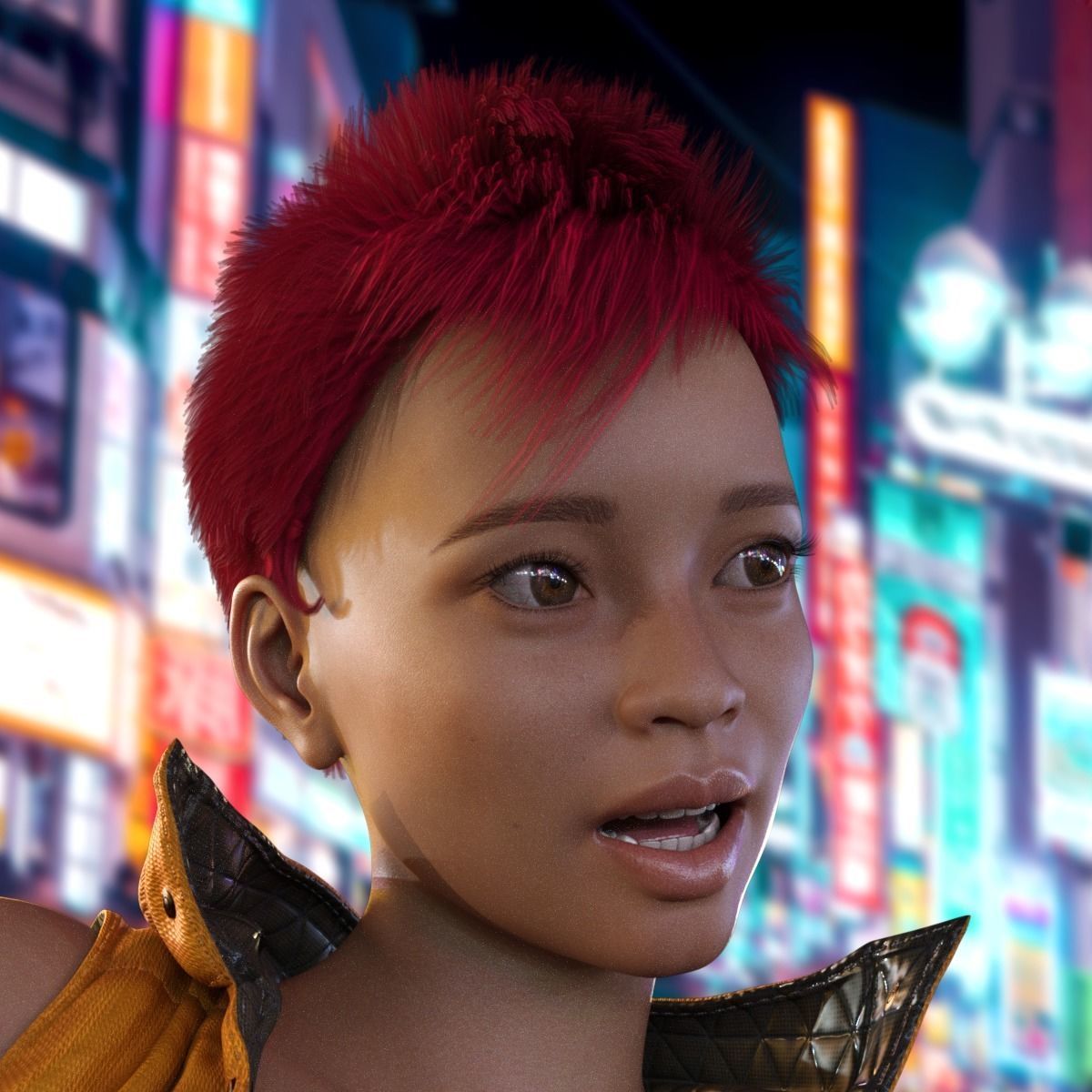 Neoflapper hair 3D model_6