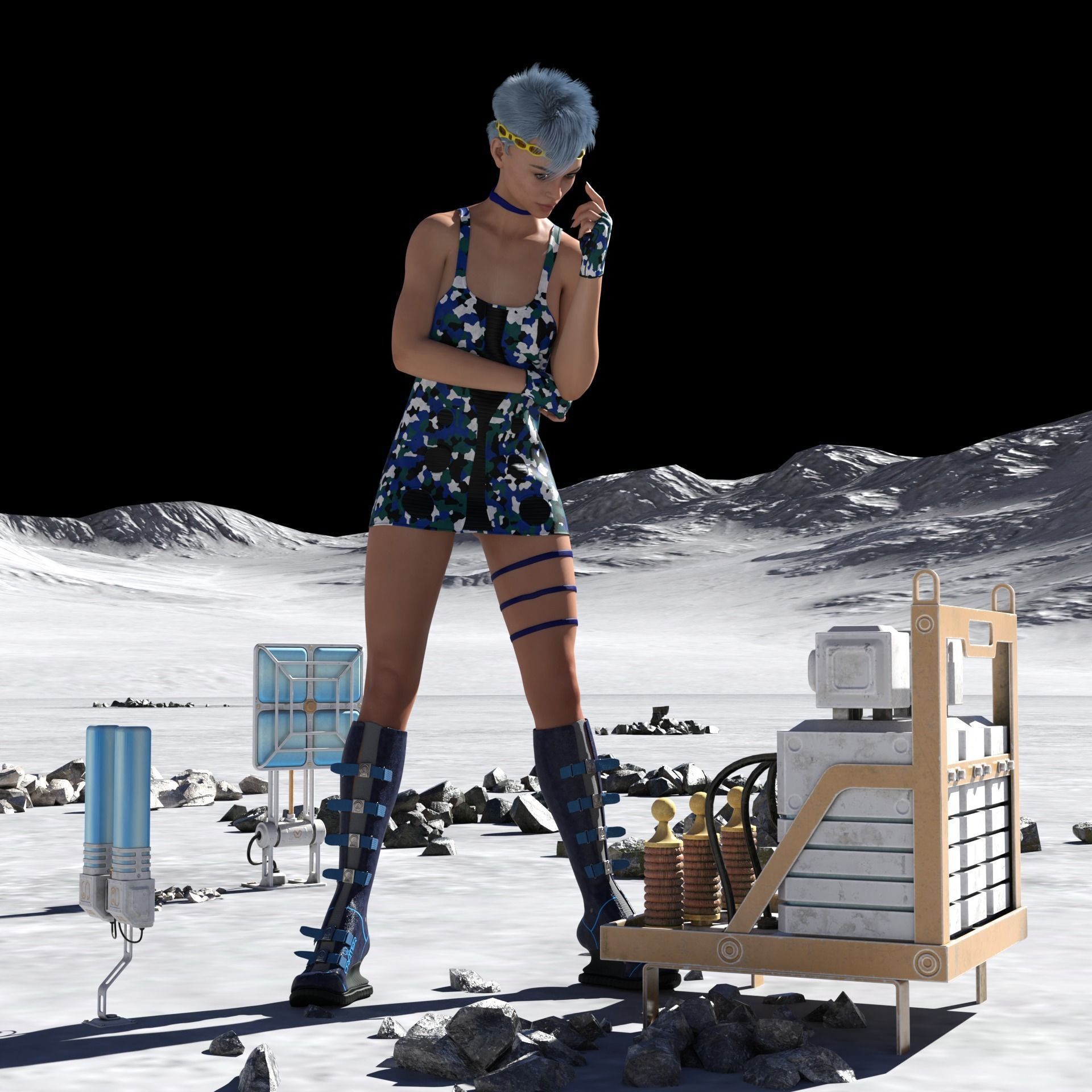 Neoflapper hair 3D model_9