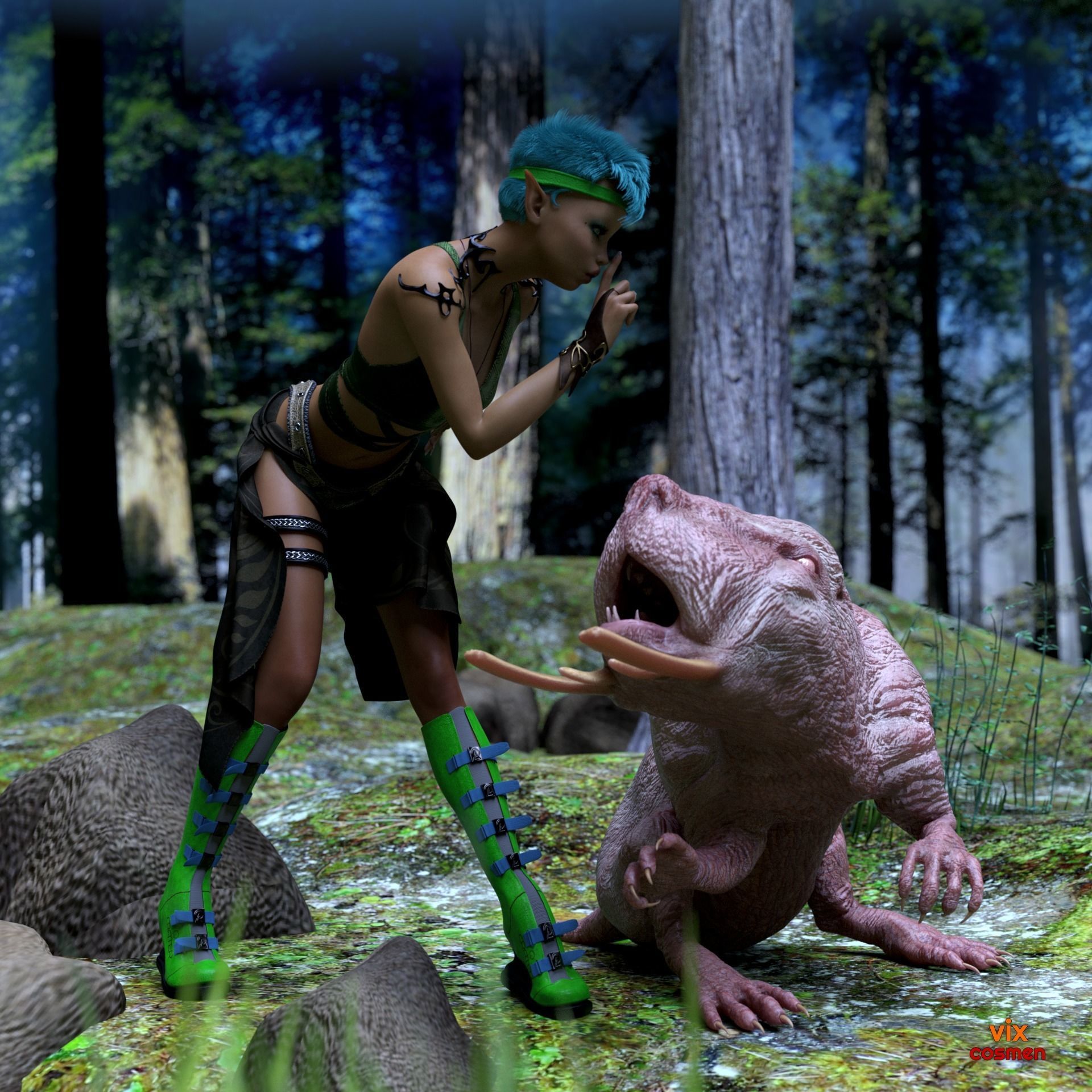 Neoflapper hair 3D model_2