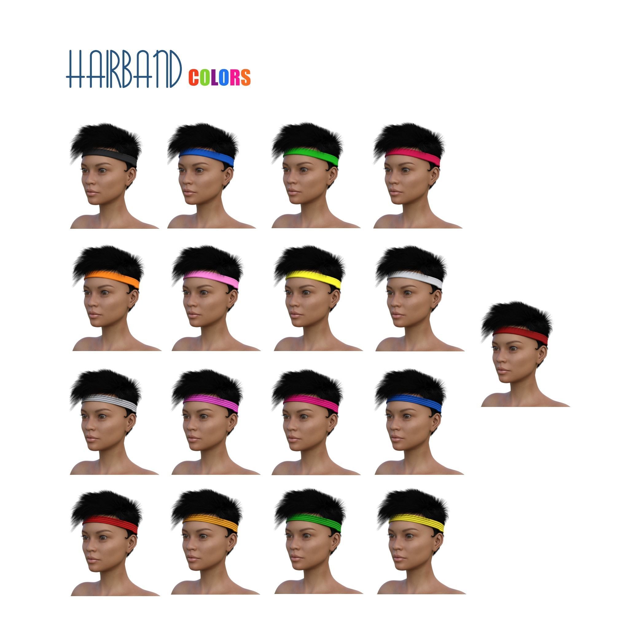 Neoflapper hair 3D model_8