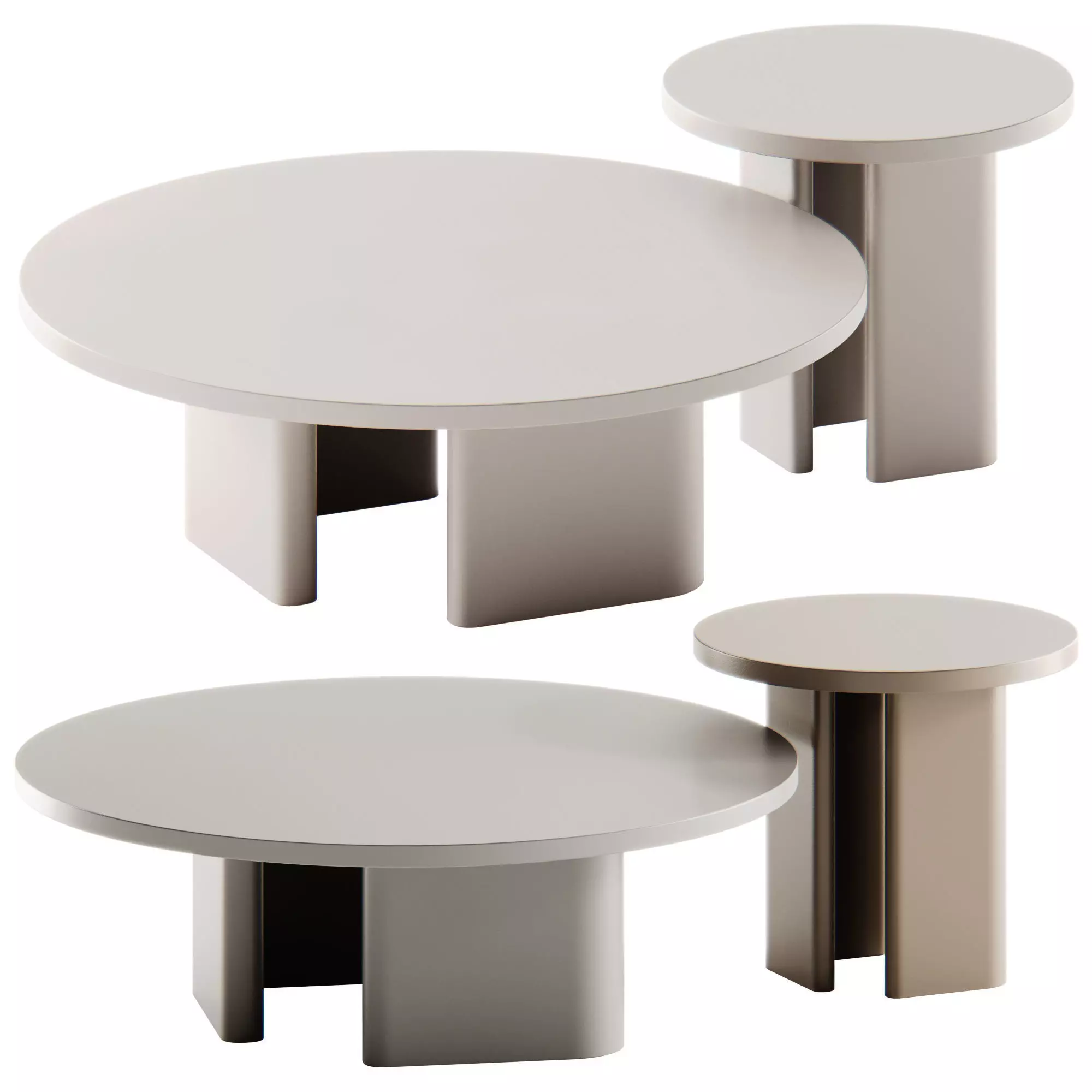 RO ND Colored Coffee Table by DE CI 3D model_0