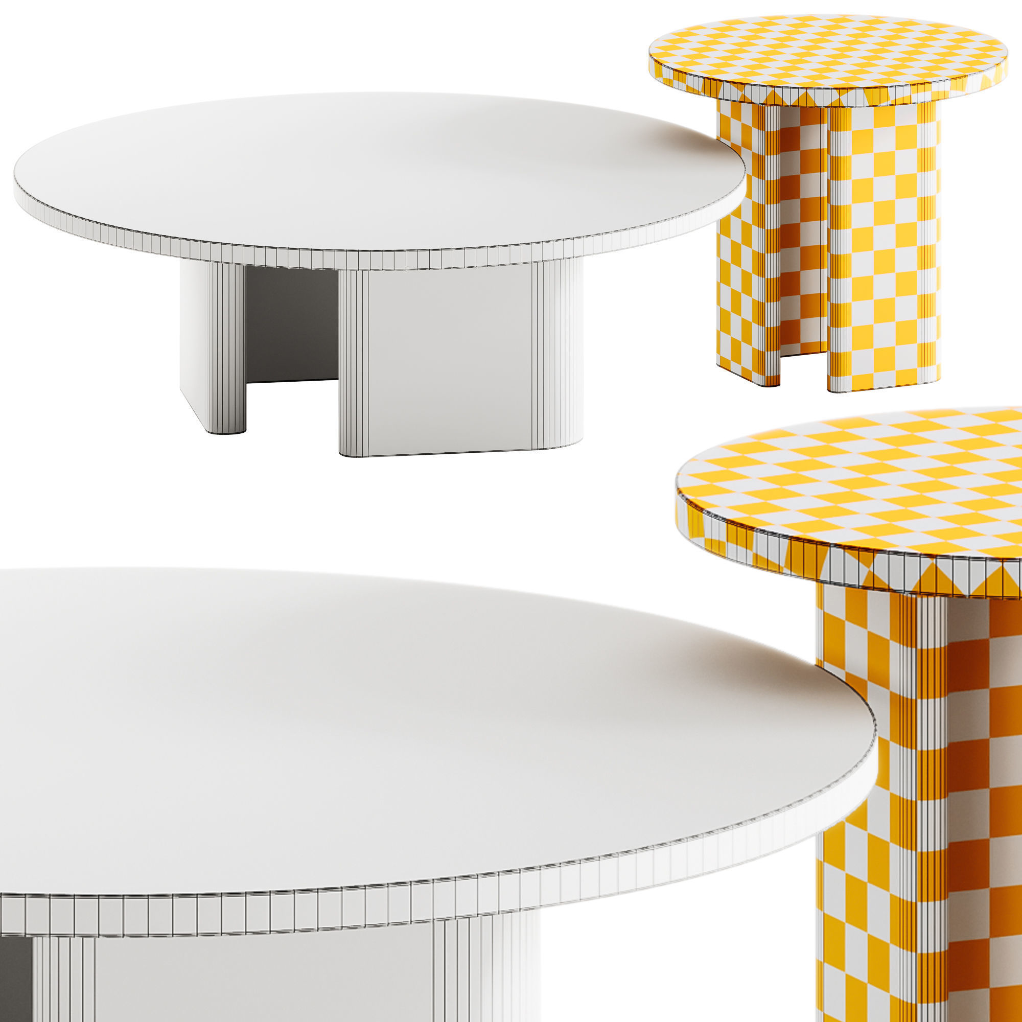 RO ND Colored Coffee Table by DE CI 3D model_4