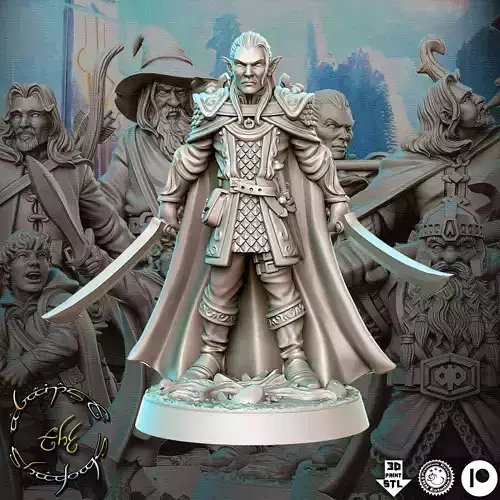 Legolas swords Hobbit  Lord of the Rings LOTR 32mm Pre-supported 3D print model
