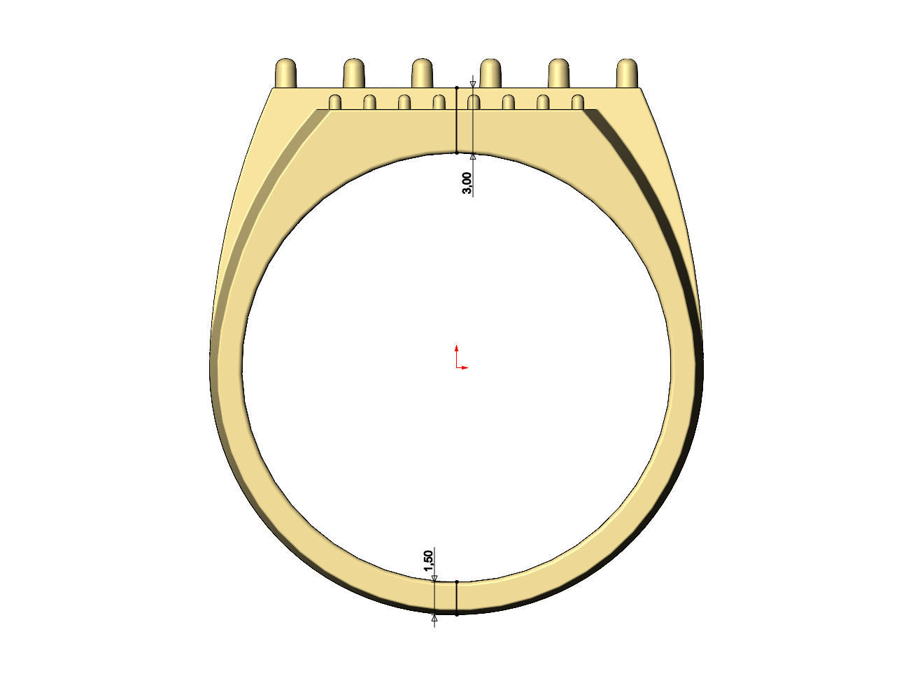 Iced diamond stepped rectangular signet US sizes 7to10 3D print model_7