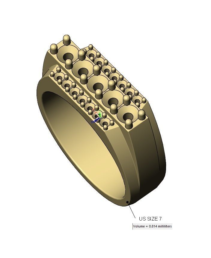 Iced diamond stepped rectangular signet US sizes 7to10 3D print model_11