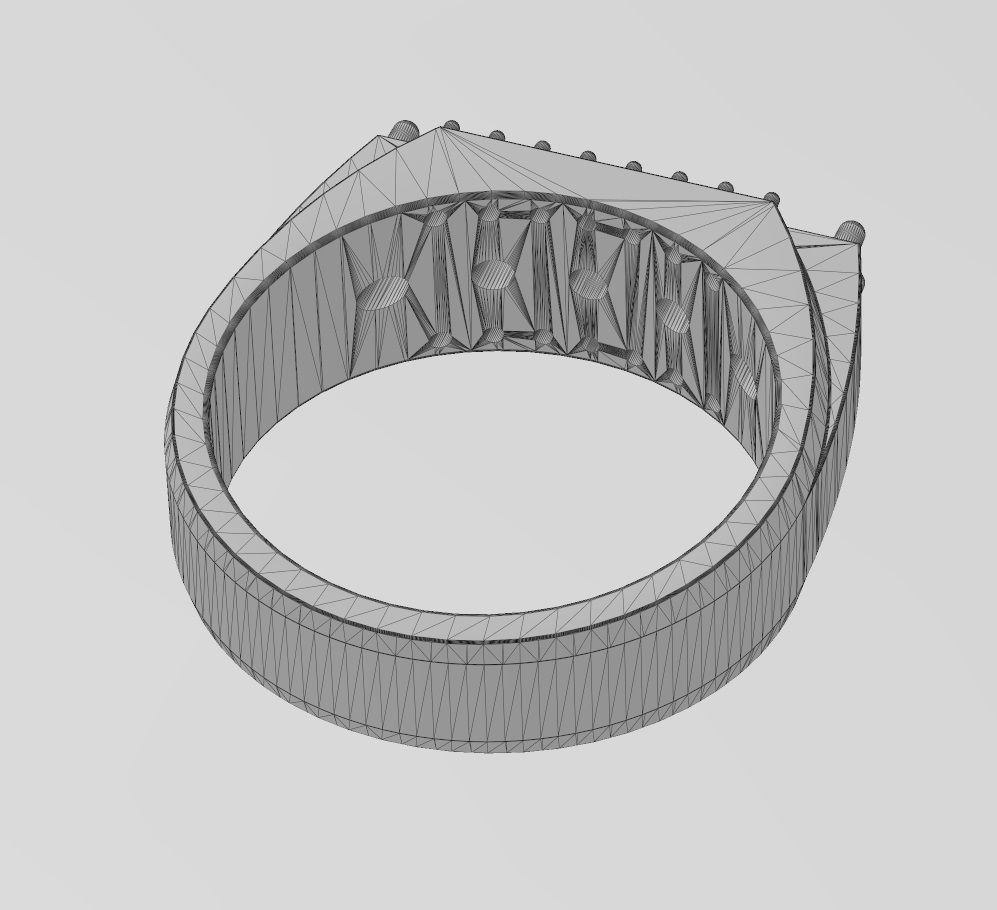 Iced diamond stepped rectangular signet US sizes 7to10 3D print model_15