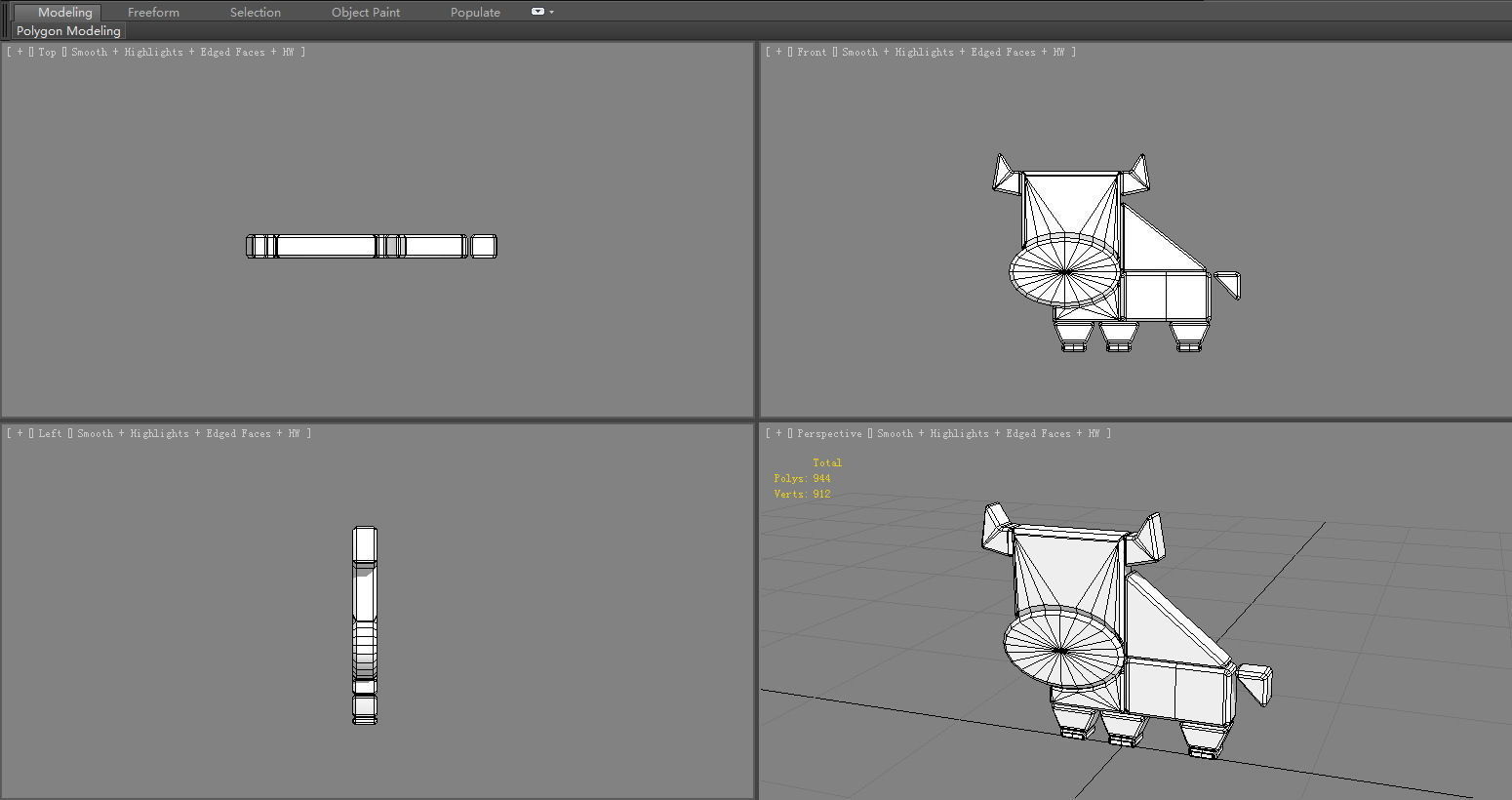 Animal shape blocks - Splicing to assemble building block bull Low-poly 3D model_6