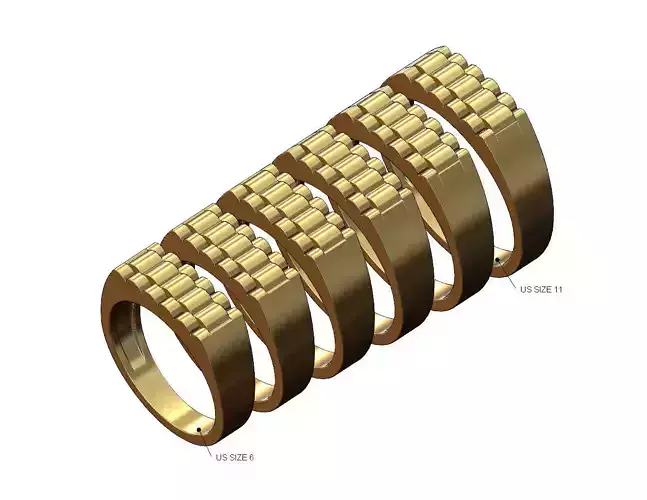 Fashion watch link top signet ring US sizes 6to11