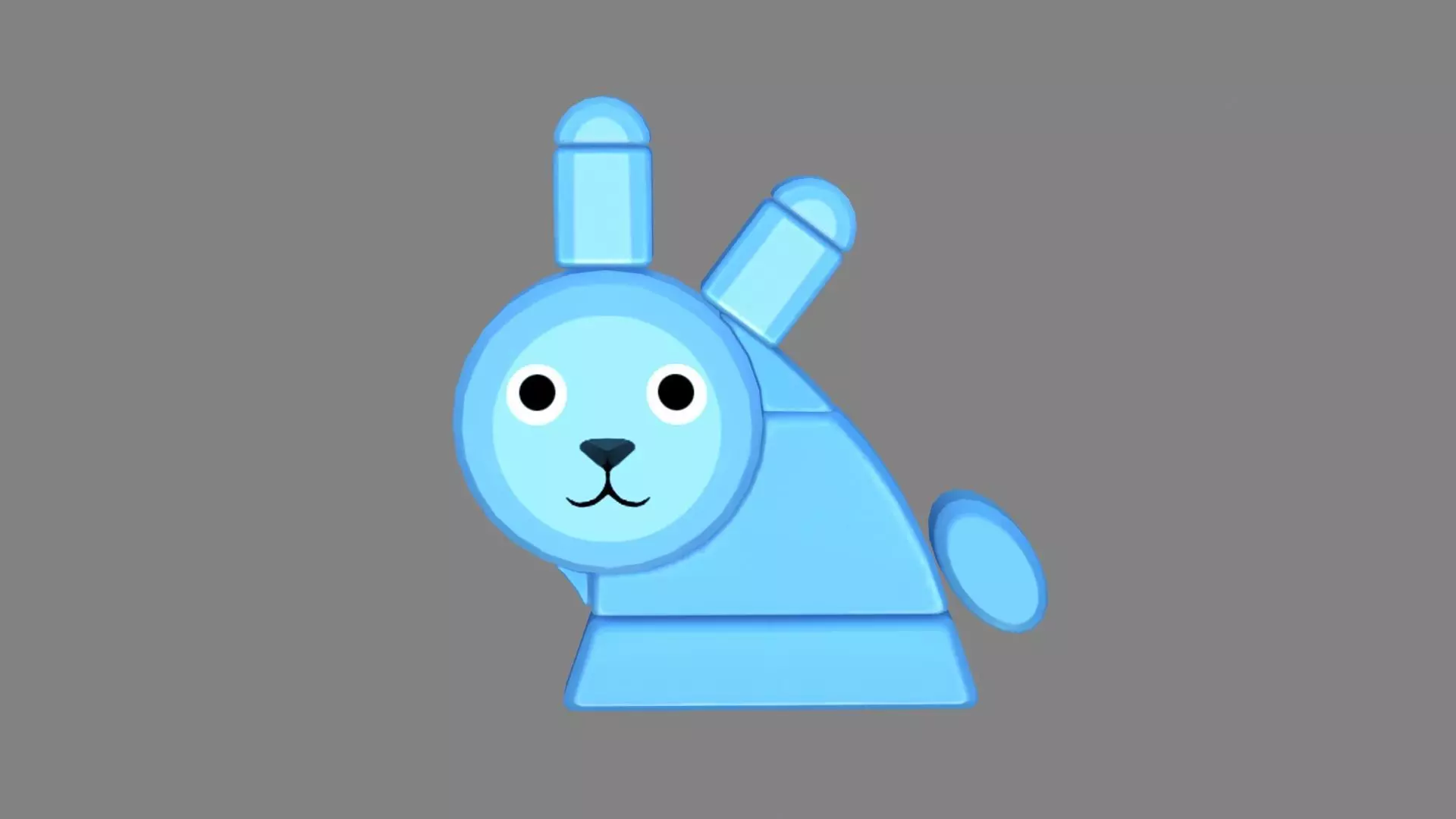 Animal shape blocks -  Blue Rabbit toys Low-poly 3D model_0