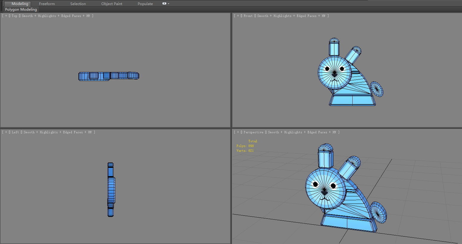 Animal shape blocks -  Blue Rabbit toys Low-poly 3D model_5