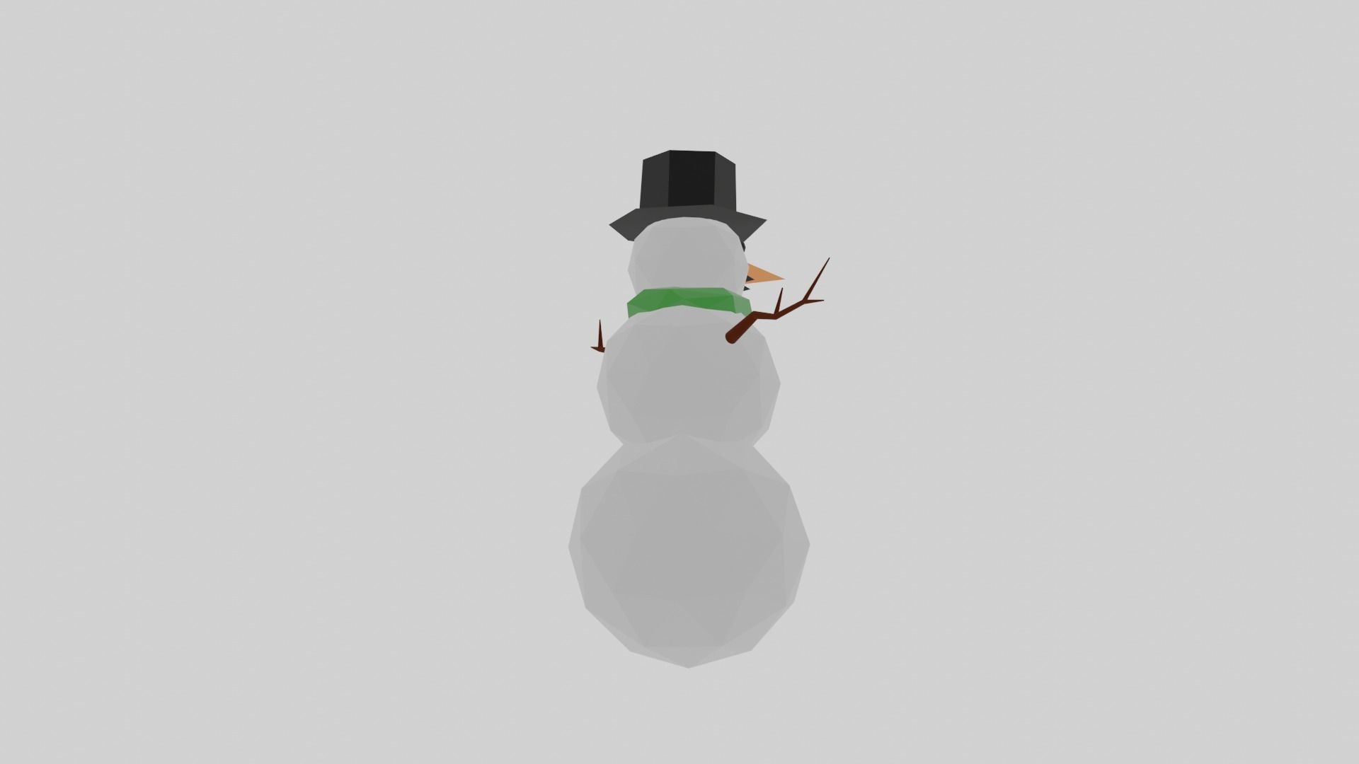 Snow man free 3d model Free low-poly 3D model_3