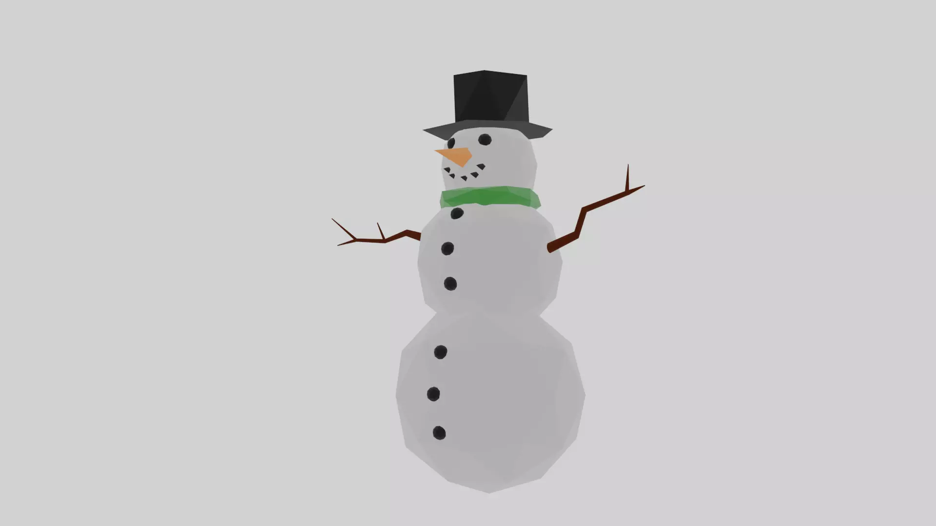 Snow man free 3d model Free low-poly 3D model_0
